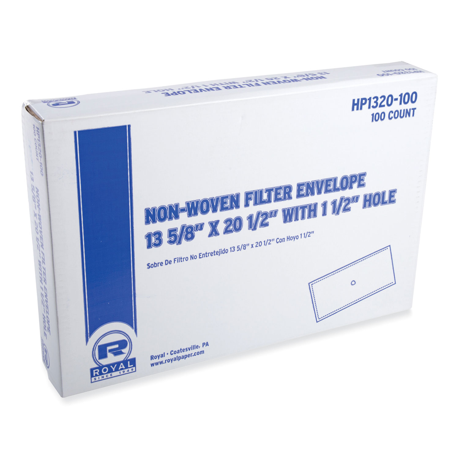 Filter Envelope, 13.75 x 20.75 with 1.5" Hole, 100/Carton