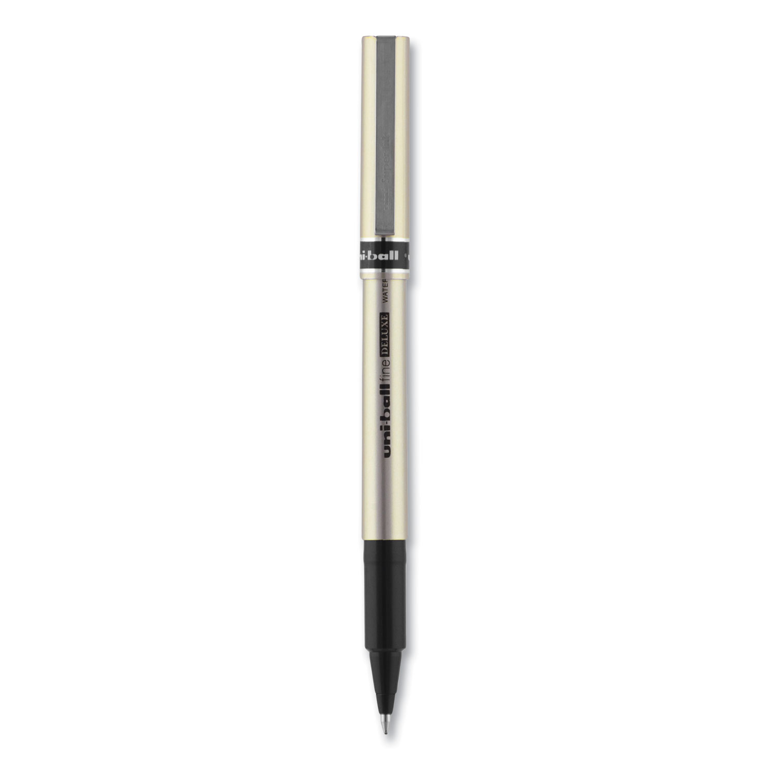  uni-ball Deluxe Roller Ball Stick Waterproof Pen, Black Ink,  Fine, Dozen : Office Products