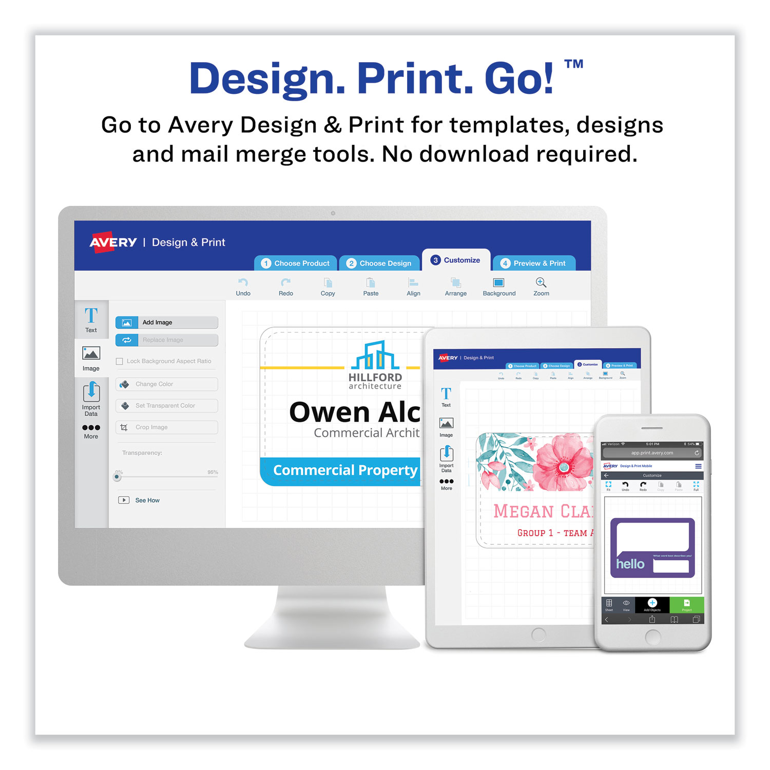 Printable Adhesive Name Badges 3 38 X 2 33 Blue Border 100 Pack
