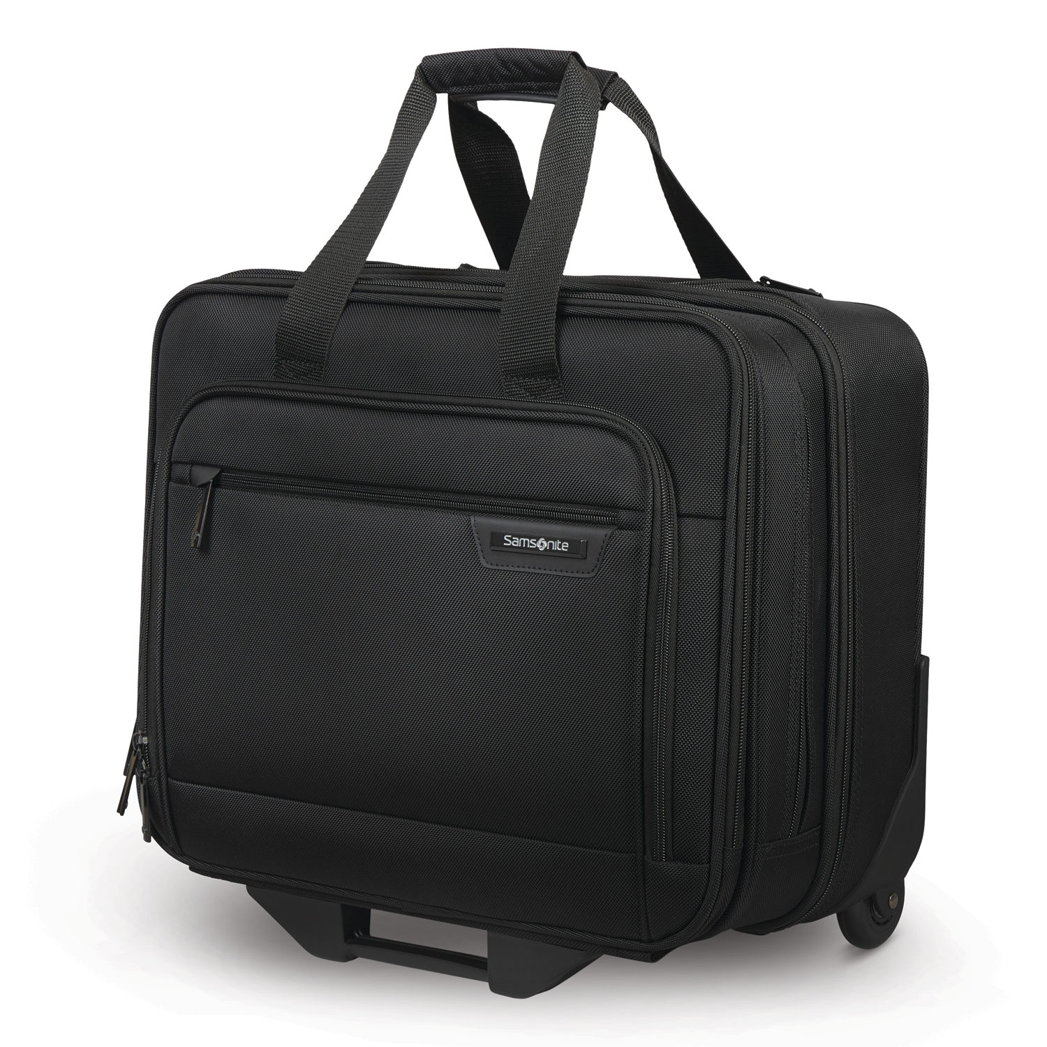 Rolling Business Case, Fits Devices Up to 15.6″, Polyester, 16.54 x 8 x 9.06, Black