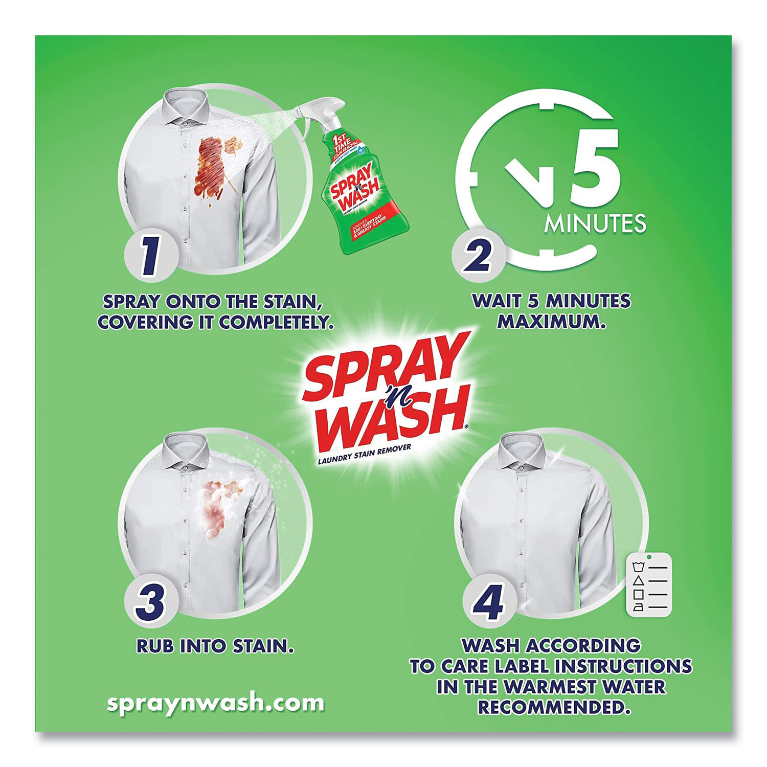 Spray 'n Wash Pre-Treat Laundry Stain Remover 22 oz - Pack of 5