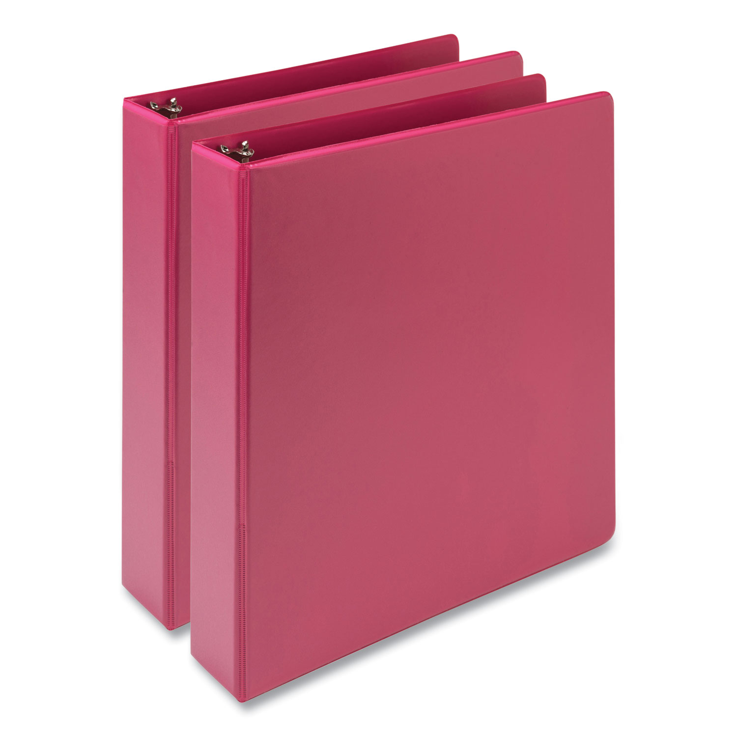 Samsill Earth's Choice Plant-Based Economy Round Ring View Binders, 3 Rings, 1.5 Capacity, 11 x 8.5, Pink, 2/Pack