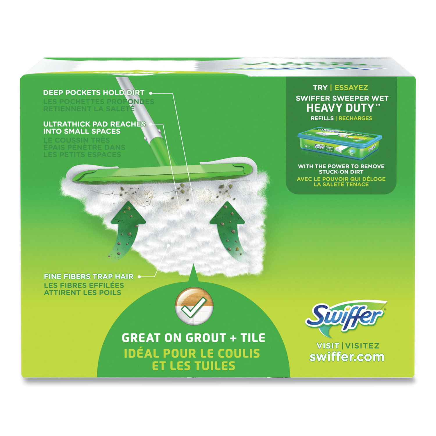 Swiffer Max/Xl Dry Refill Cloths, 17 7/8 X 10, White, 16/Box, 6