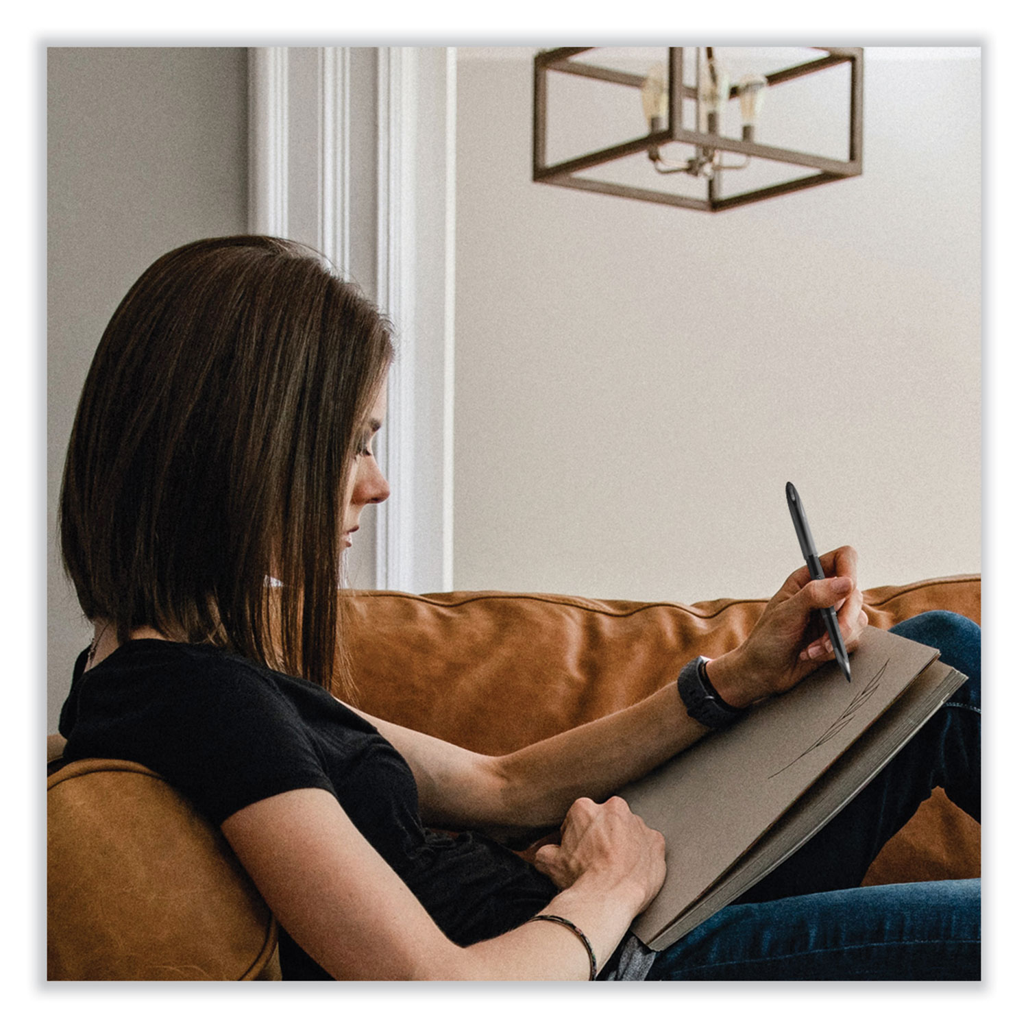 AIR Porous Roller Ball Pen, Stick, Medium 0.7 mm, Blue Ink, Black/Blue