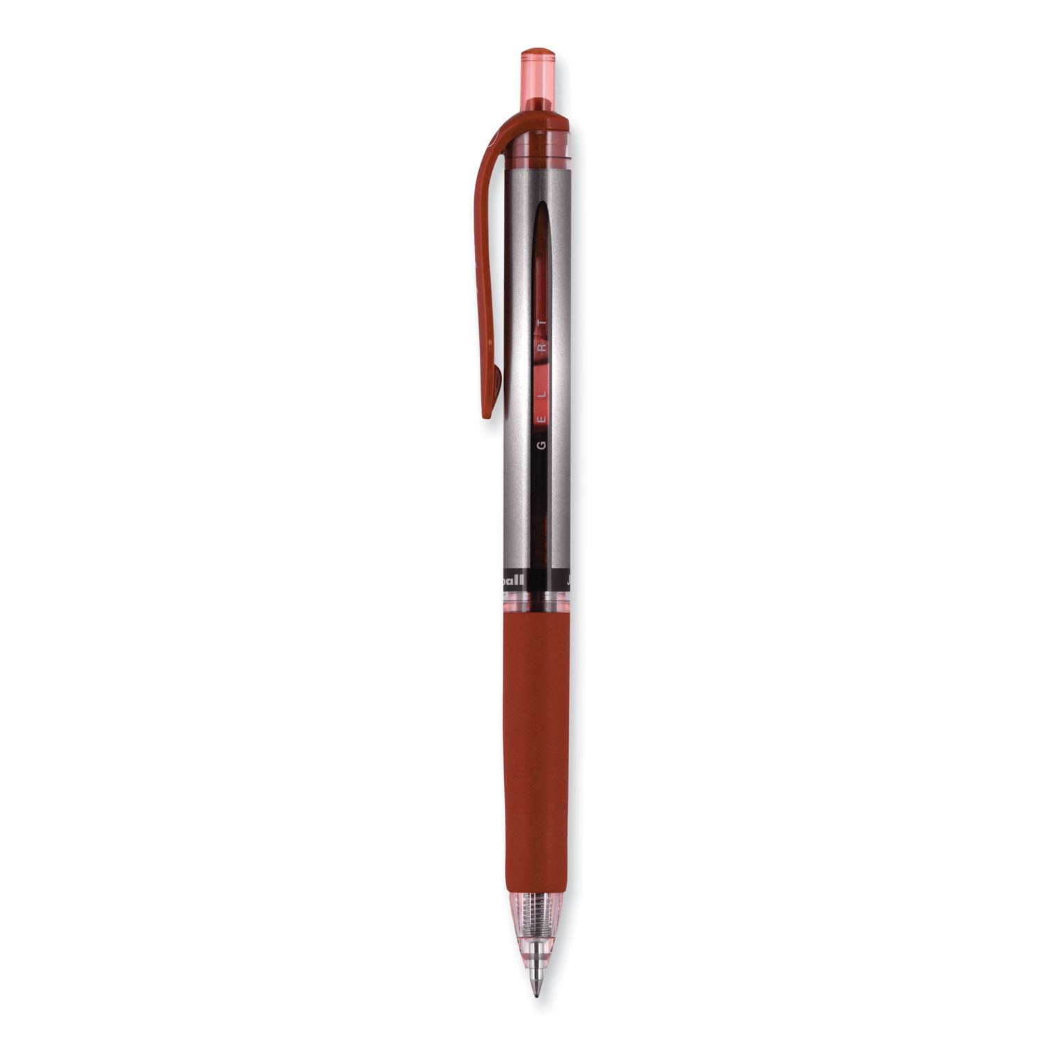 Signo Gel Pen, Retractable, Medium 0.7 mm, Red Ink, Silver/Red Barrel,  Dozen - mastersupplyonline