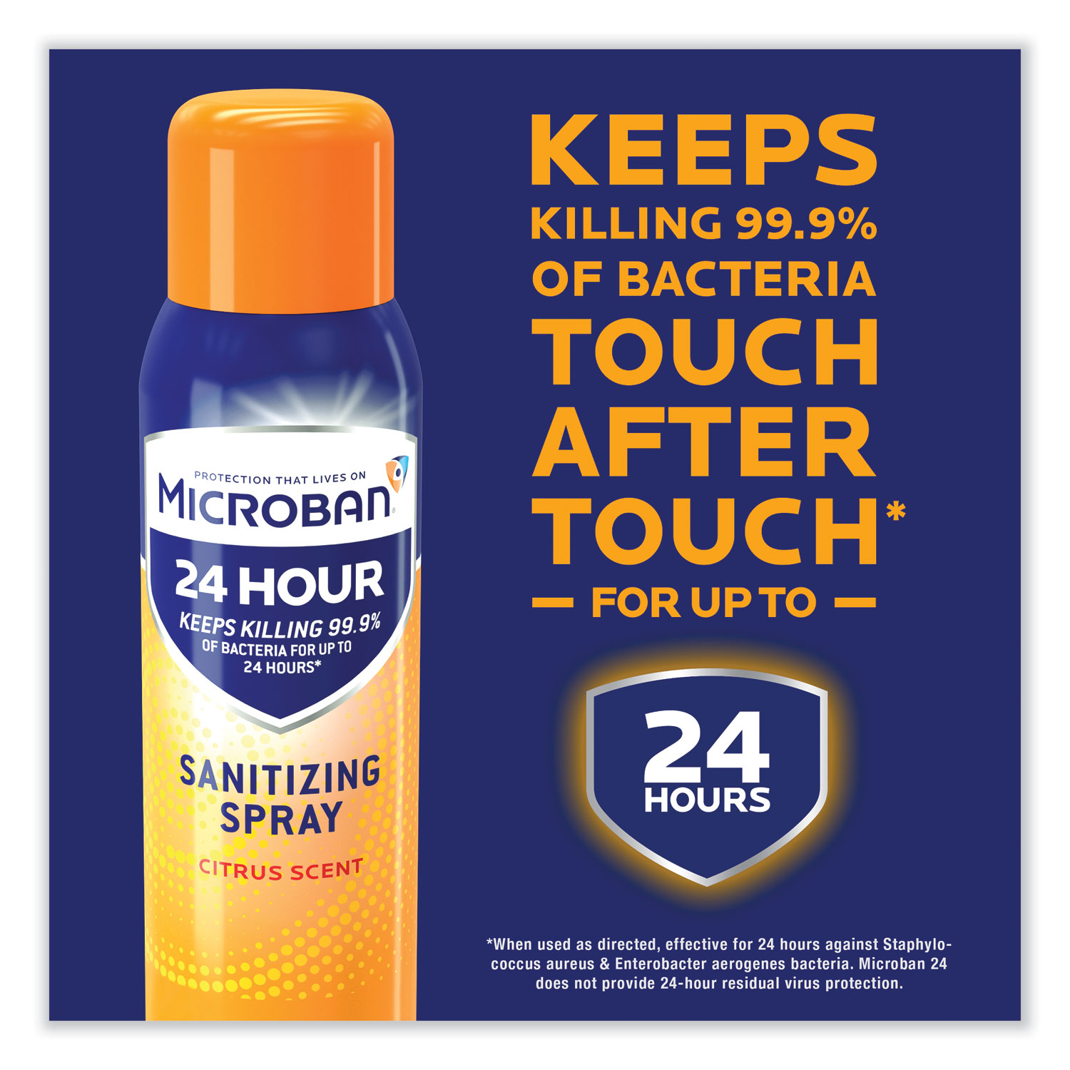 Microban® 24Hour Disinfecting Sanitizing Spray, Citrus Scent, 15 oz