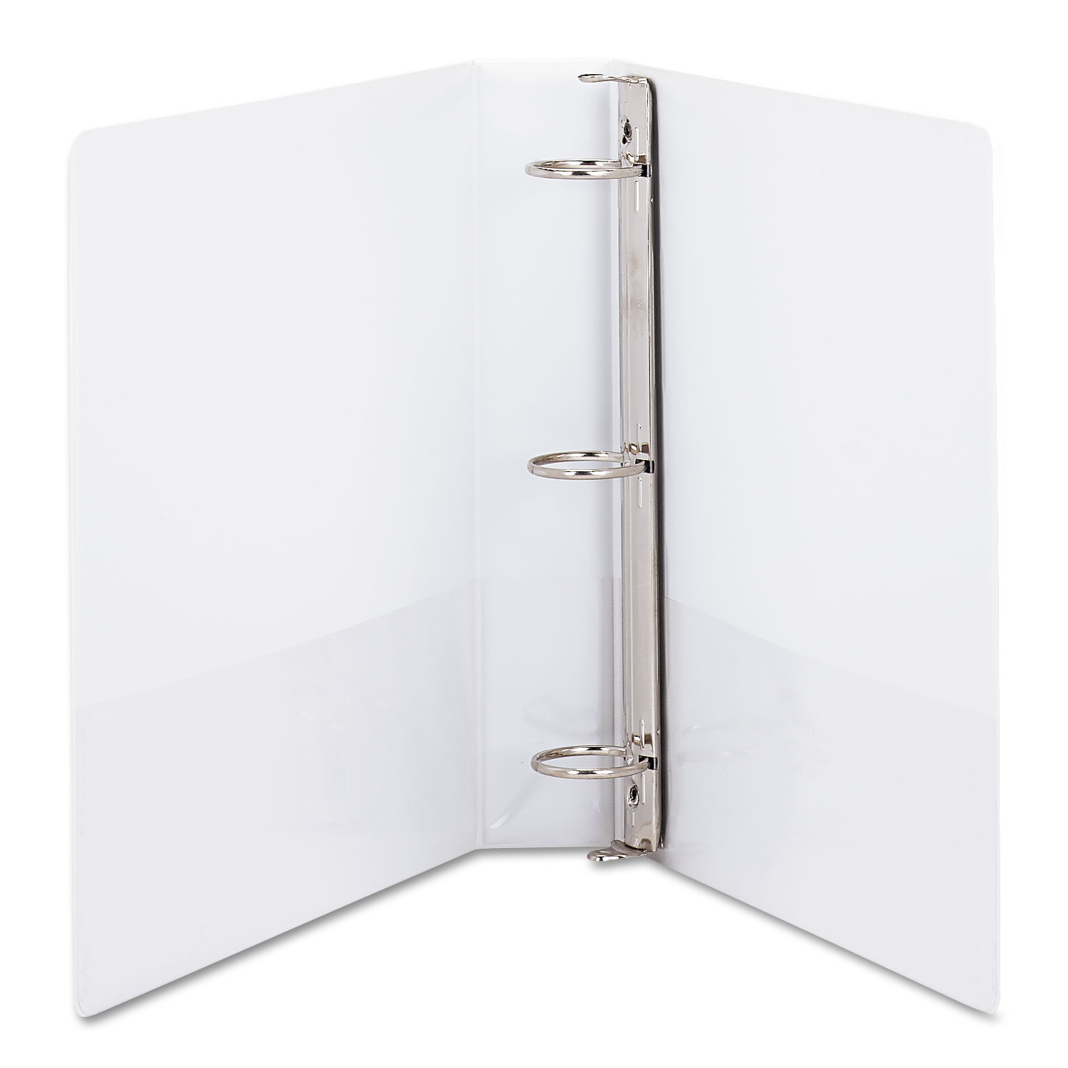 Clean Touch Locking Round Ring View Binder, Antimicrobial, 1 1/2 Cap, White