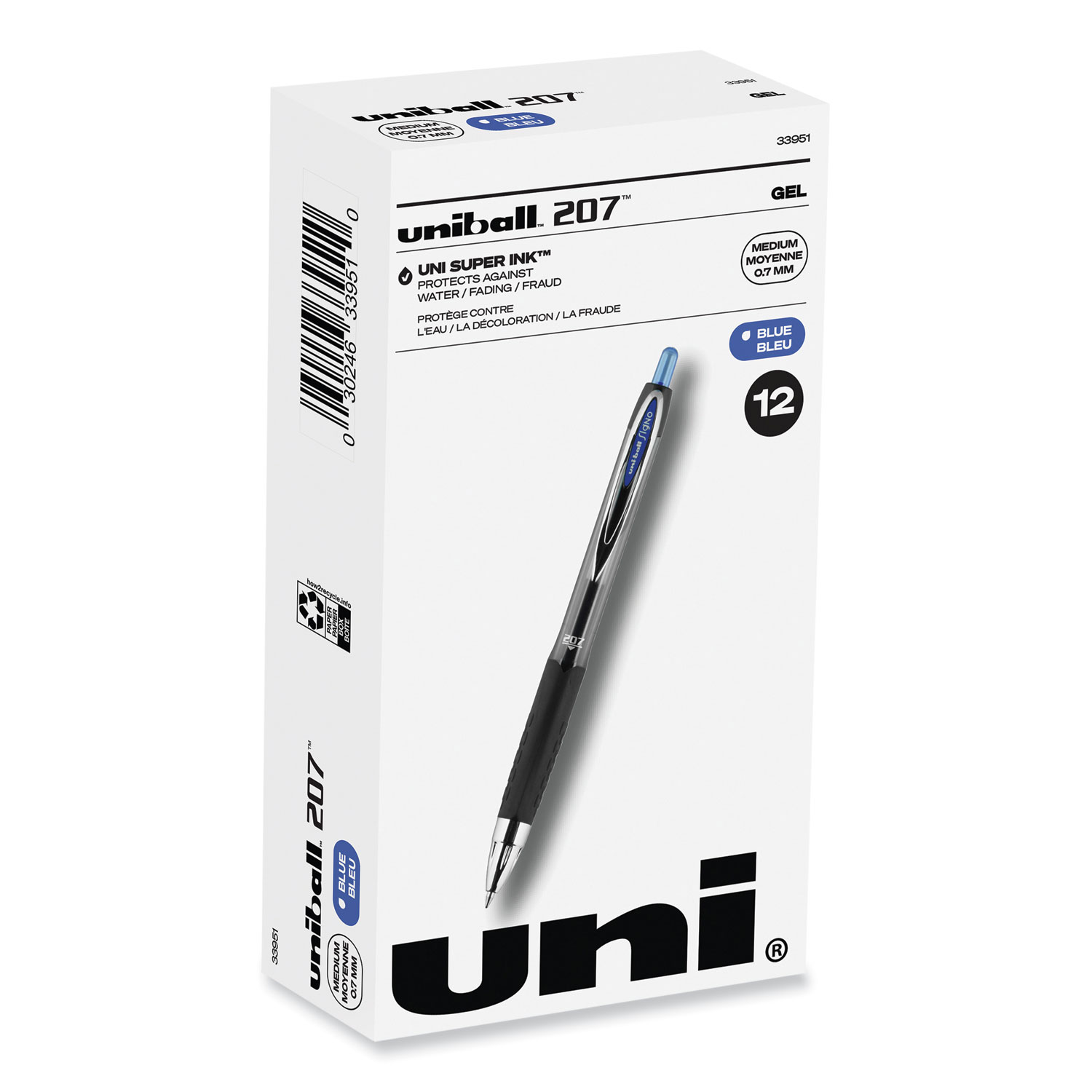 TUL GL Series Retractable Gel Pens, Medium Point, 0.7 mm, Silver