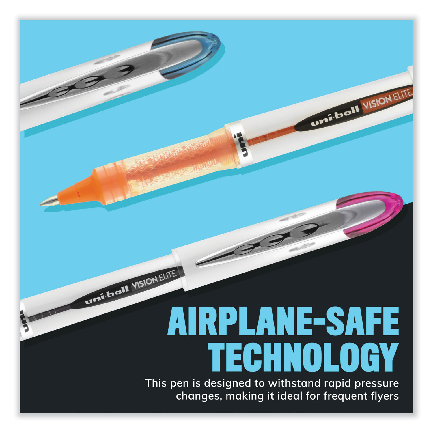 VISION ELITE Hybrid Gel Pen, Stick, Bold 0.8 mm, Black Ink,  White/Black/Clear Barrel - ACT Supplies
