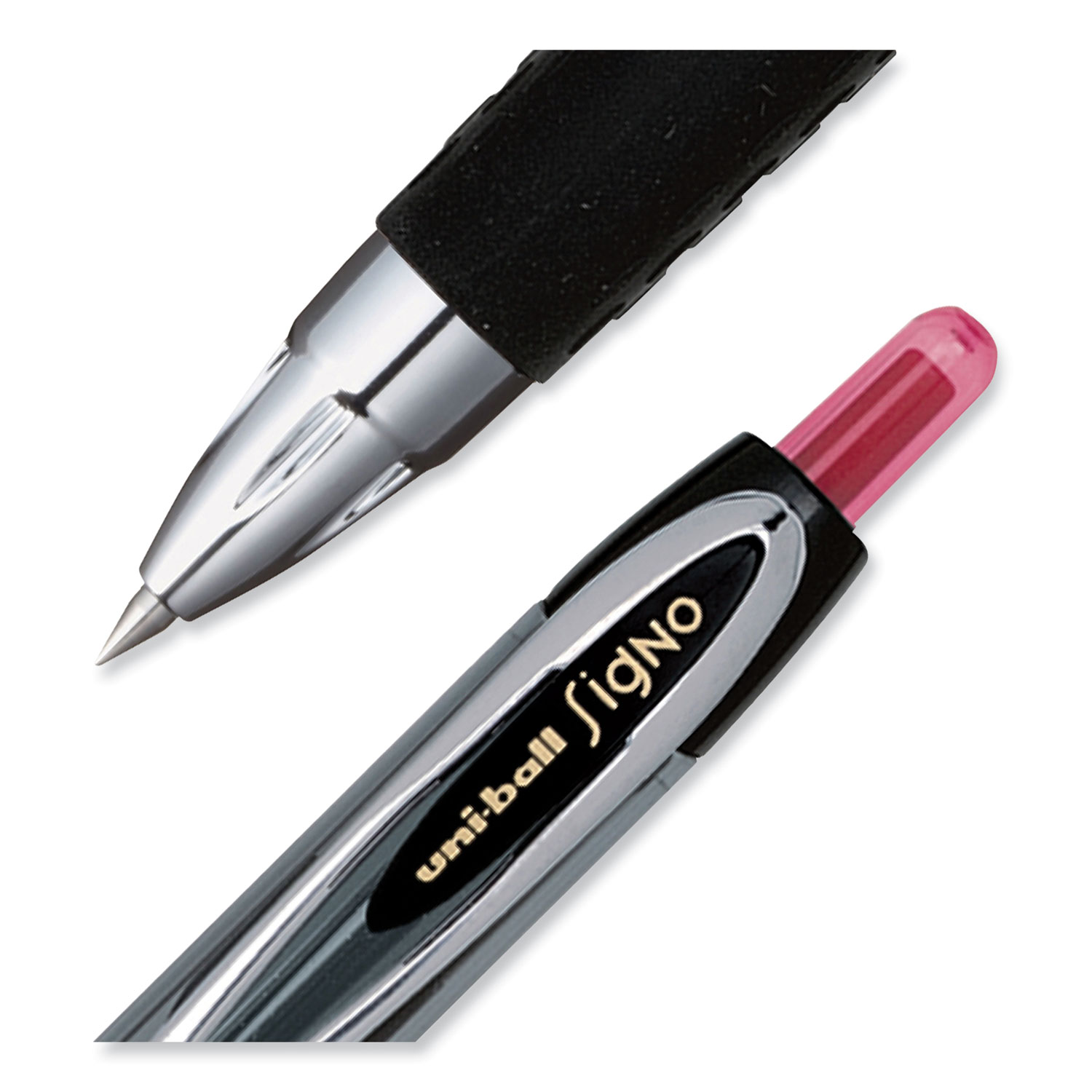 uniball Signo 207 Gel Pen, Retractable, Medium 0.7 mm, Blue Ink,  Smoke/Black/Blue Barrel, 4/Pack