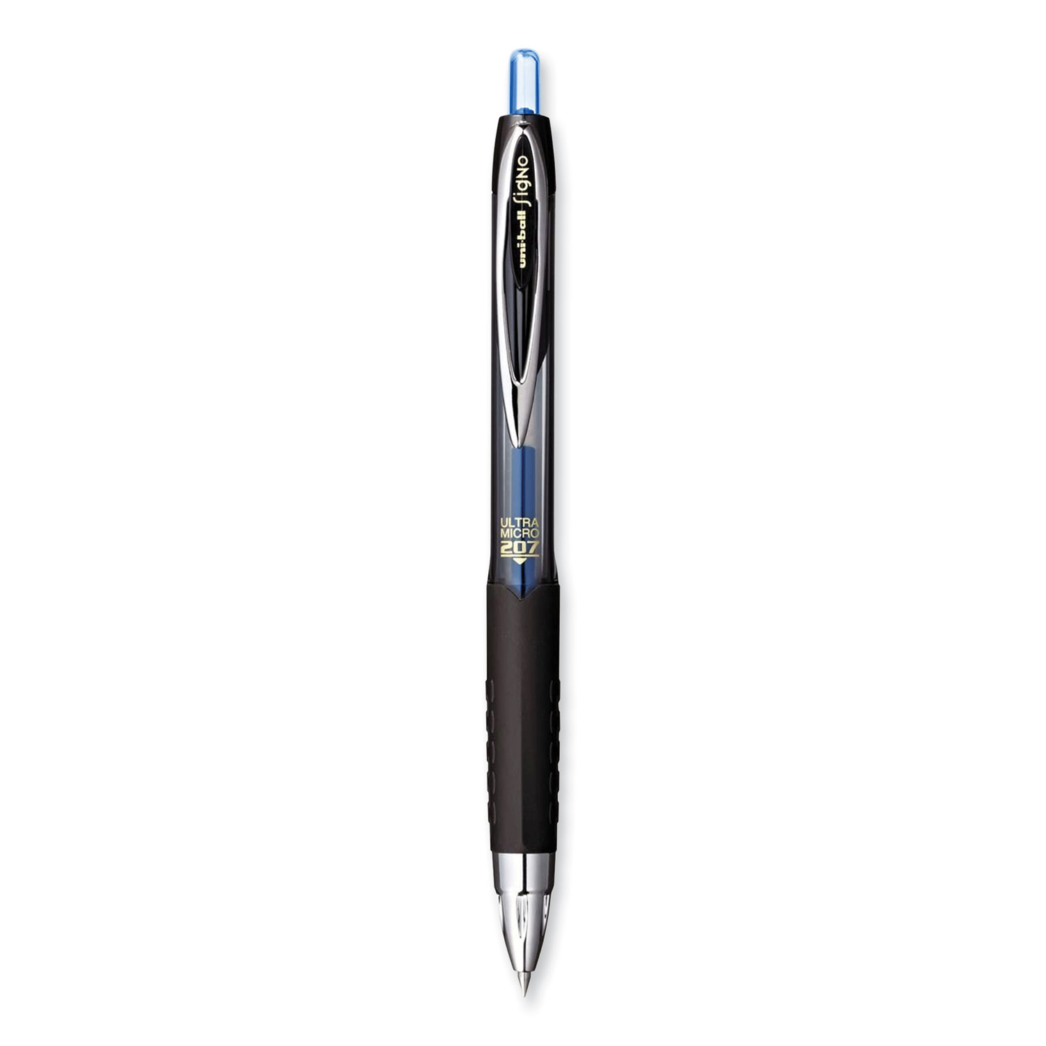 Uni-Ball Air Porous Rollerball Pen, Medium 0.7 mm, Blue Ink, Black Barrel, Dozen