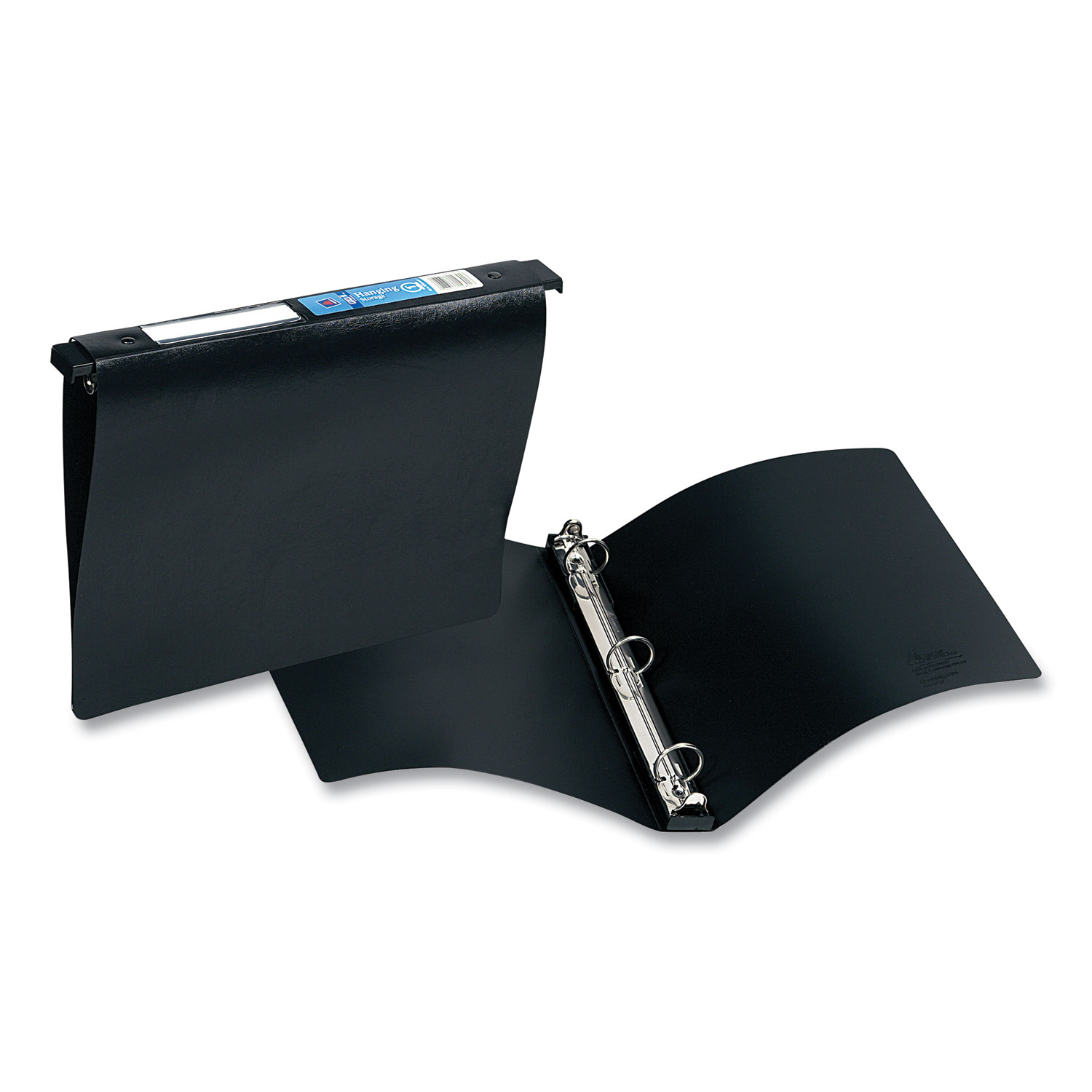 Hanging Storage Flexible Non-View Binder with Round Rings, 3 Rings, 1″ Capacity, 11 x 8.5, Black