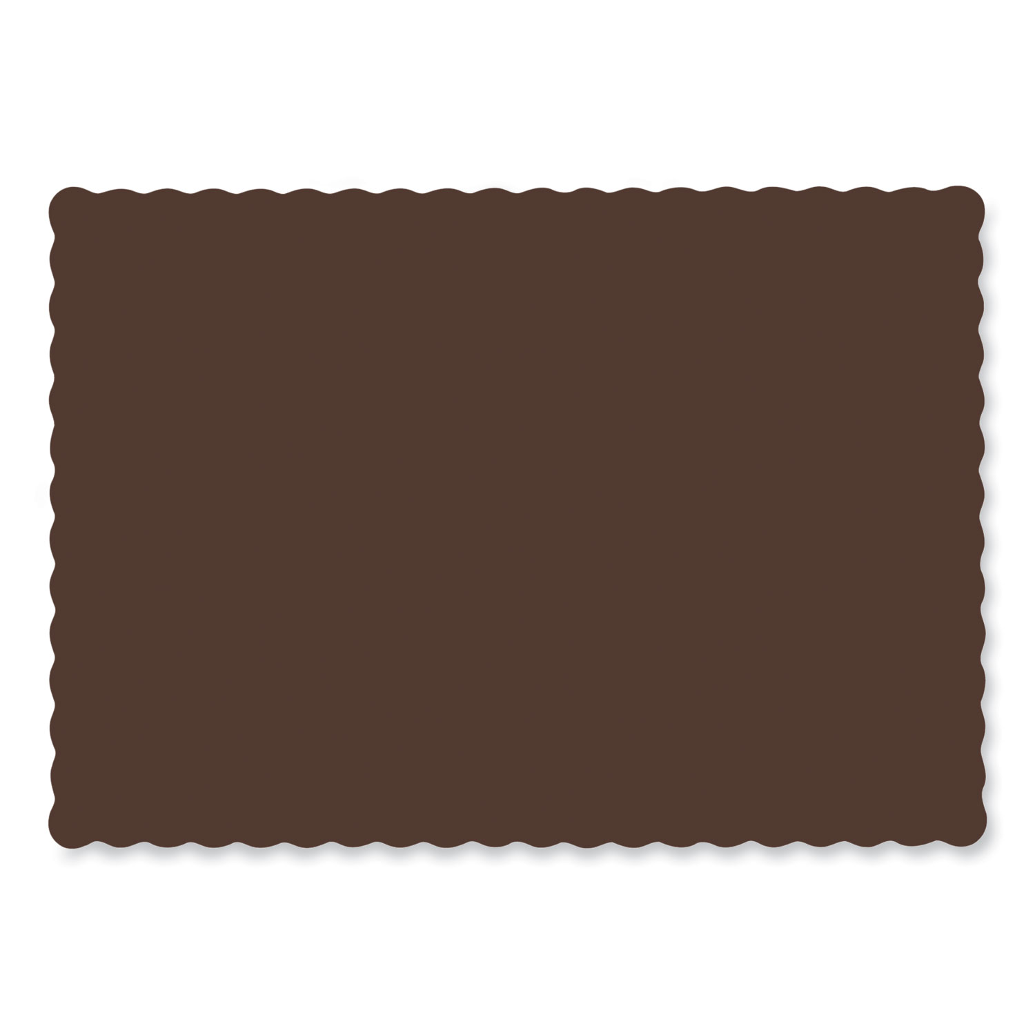 Placemats, Smooth Surface, Scalloped Edges, 14" x 10", Chocolate, 1,000/Carton