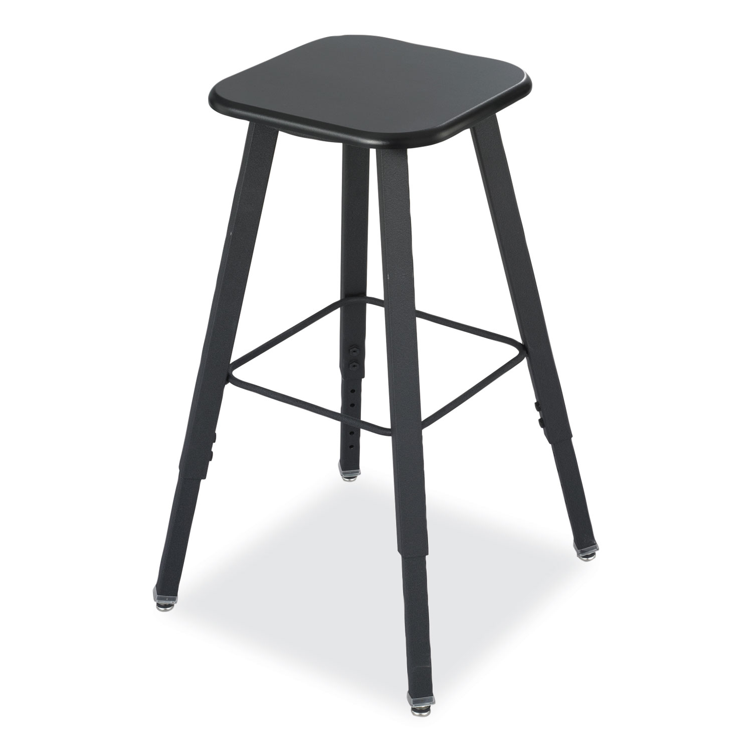 AlphaBetter Adjustable-Height Student Stool, Backless, Supports Up to 250 lb, 35.5″ Seat Height, Black