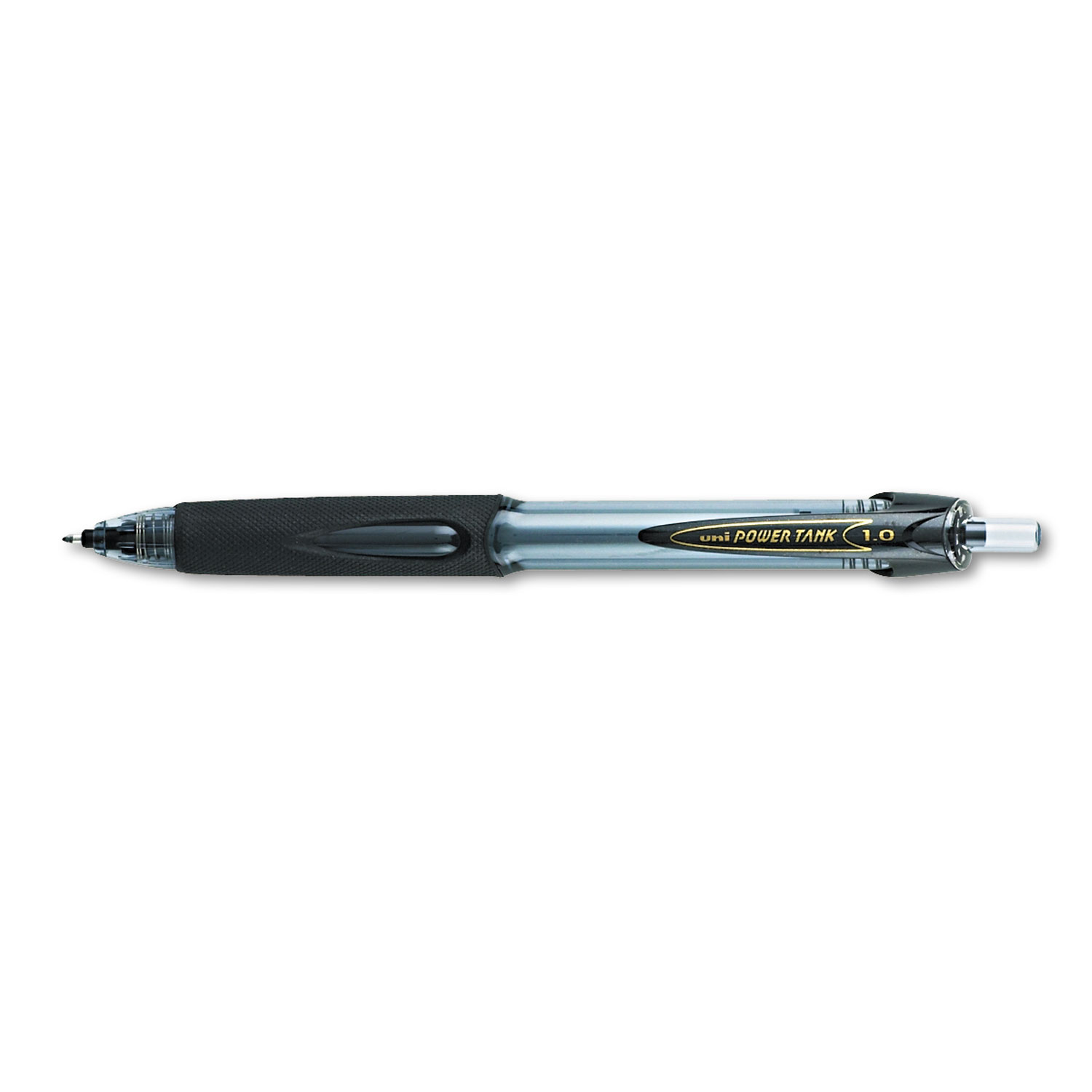  uni-ball 42070 Power Tank RT Retractable Ballpoint Pen, 1mm, Black Ink, Smoke/Black Barrel, Dozen (UBC42070) 