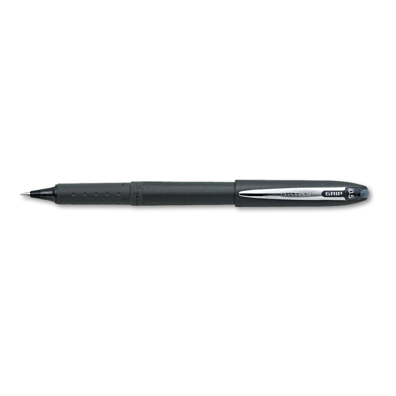 uni-ball 60704 Grip Stick Roller Ball Pen, Micro 0.5mm, Black Ink/Barrel, Dozen (UBC60704) 