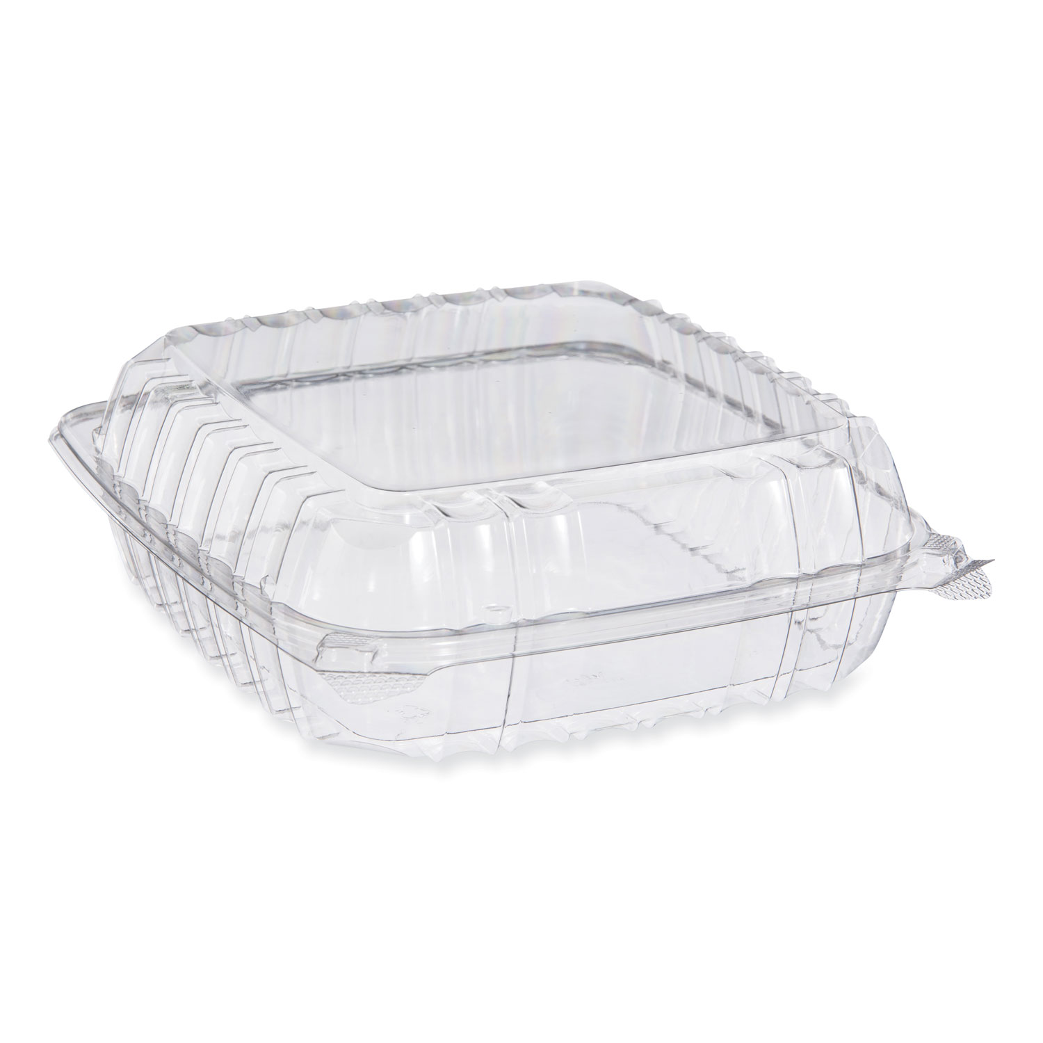 ClearSeal Hinged-Lid Plastic Containers, 9.3 x 8.83 x 3, Clear, 200/Carton