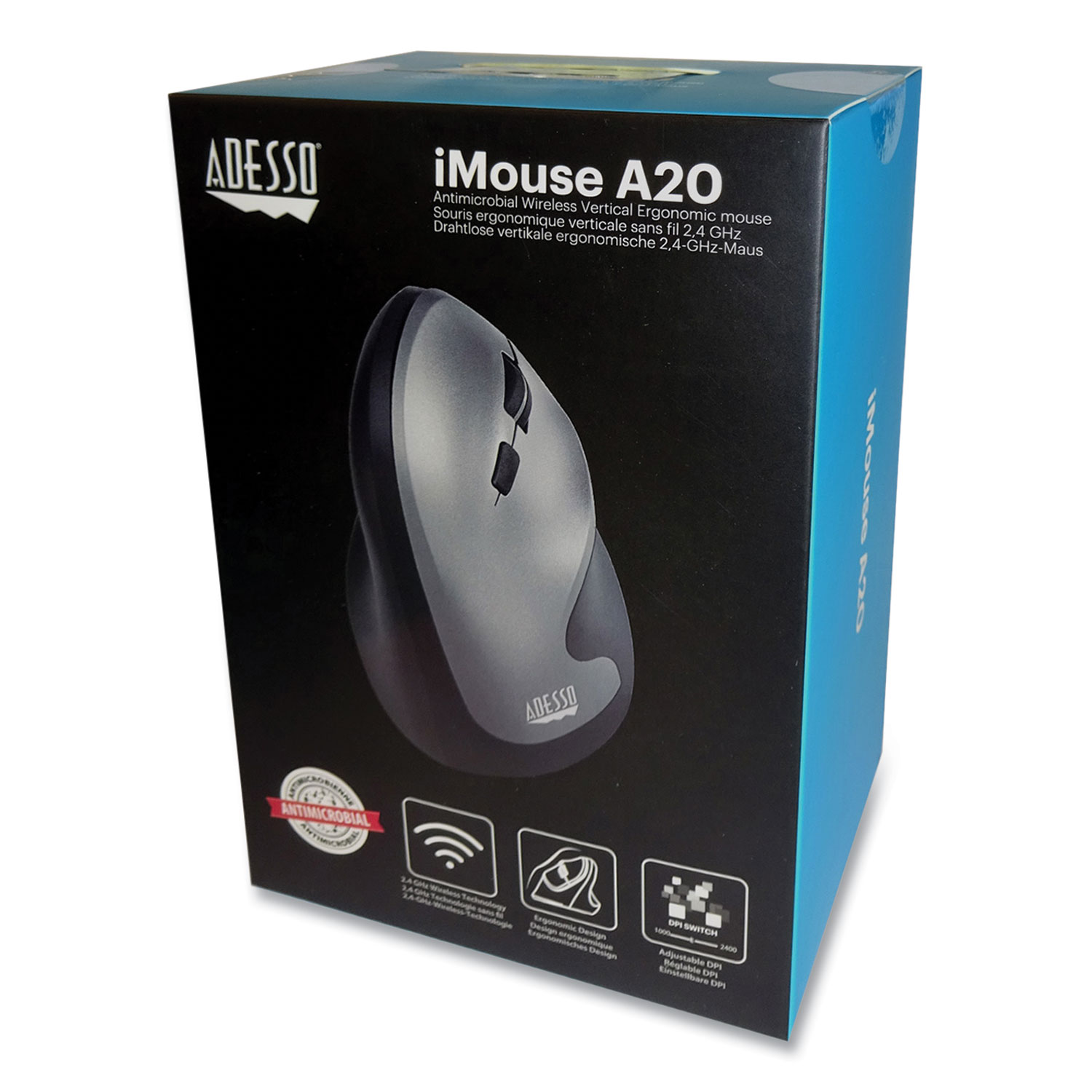 Basics Ergonomic 2.4 Ghz Wireless Optical PC Mouse, DPI adjustable,  Black