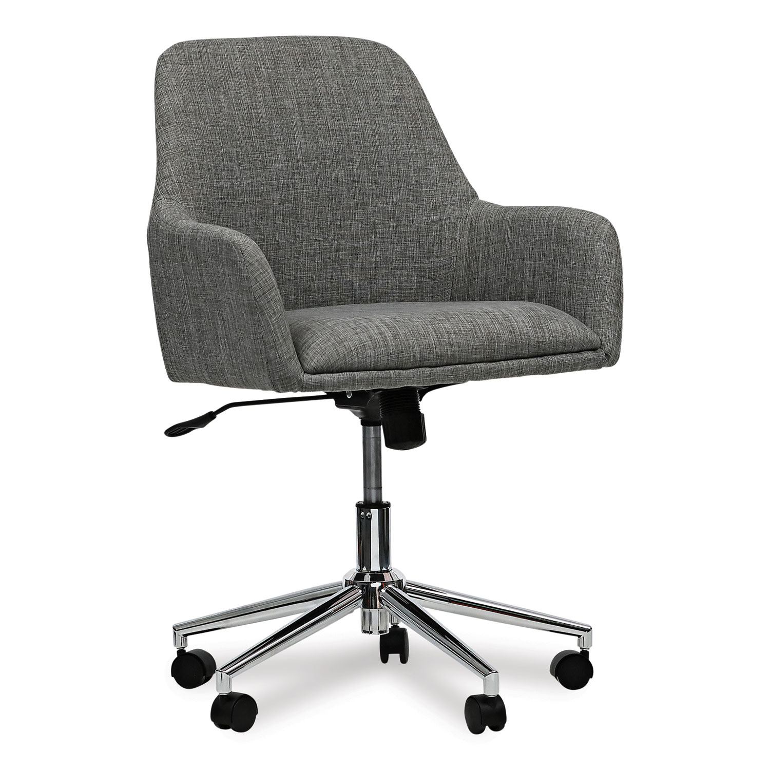 Workspace by Alera® Mid-Century Task Chair, Supports Up to 275 lb, 18.9 to 22.24 Seat Height, Gray Seat, Gray Back