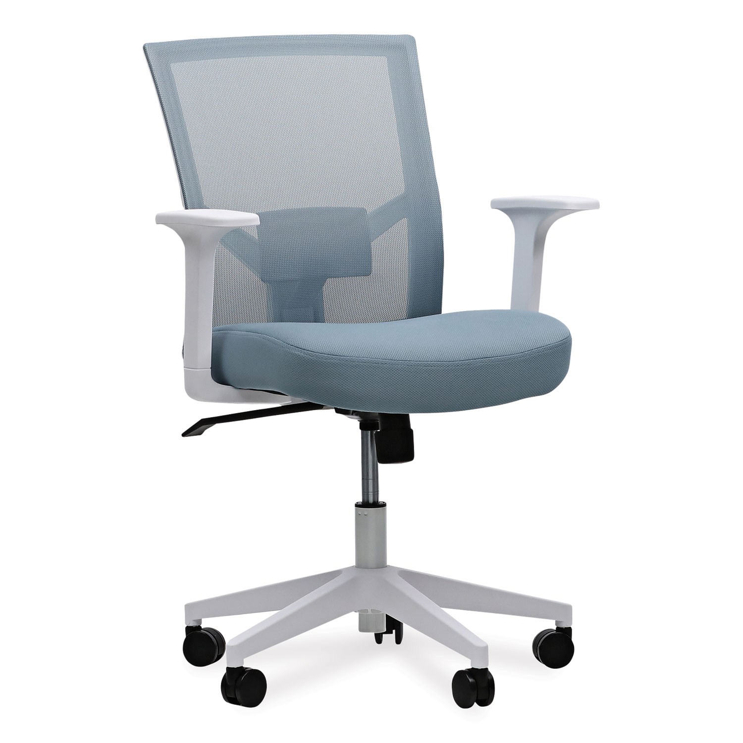 Mesh Back Fabric Task Chair, Supports Up to 275 lb, 17.32″ to 21.1″ Seat Height, Seafoam Blue Seat/Back