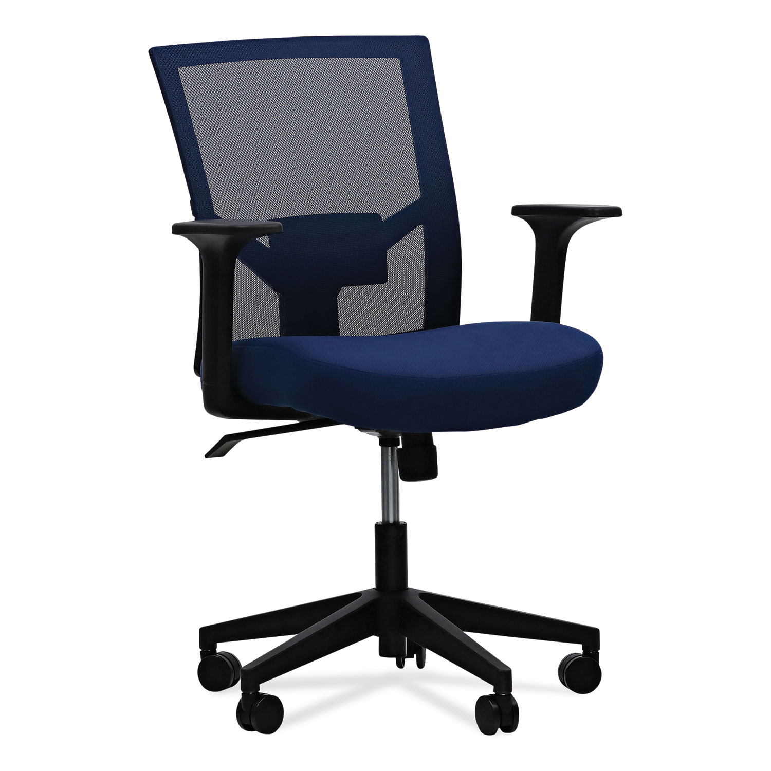 Mesh Back Fabric Task Chair, Supports Up to 275 lb, 17.32″ to 21.1″ Seat Height, Navy Seat, Navy Back