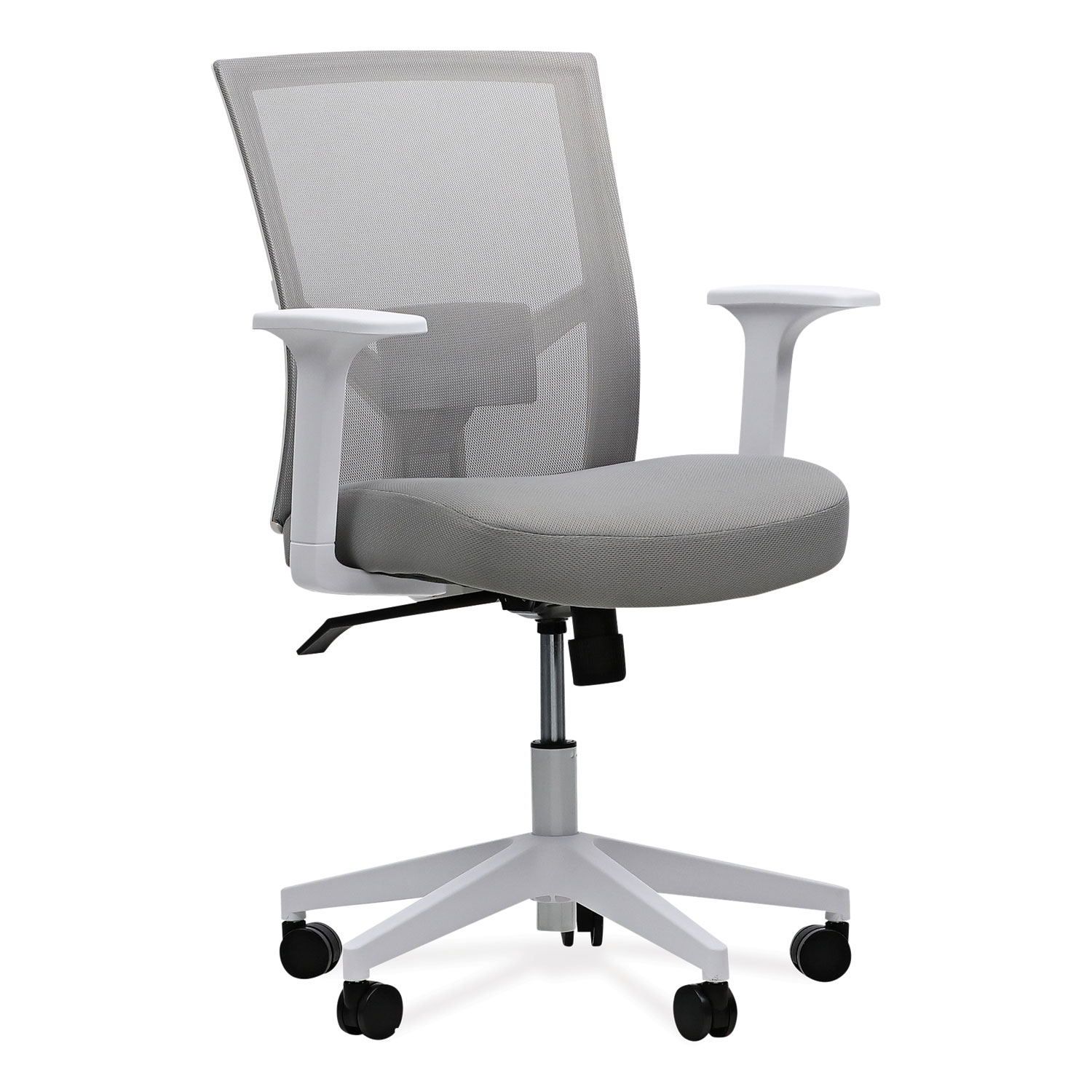 Workspace by Alera® Mesh Back Fabric Task Chair, Supports Up to 275 lb, 17.32 to 21.1 Seat Height, Gray Seat, Gray Back