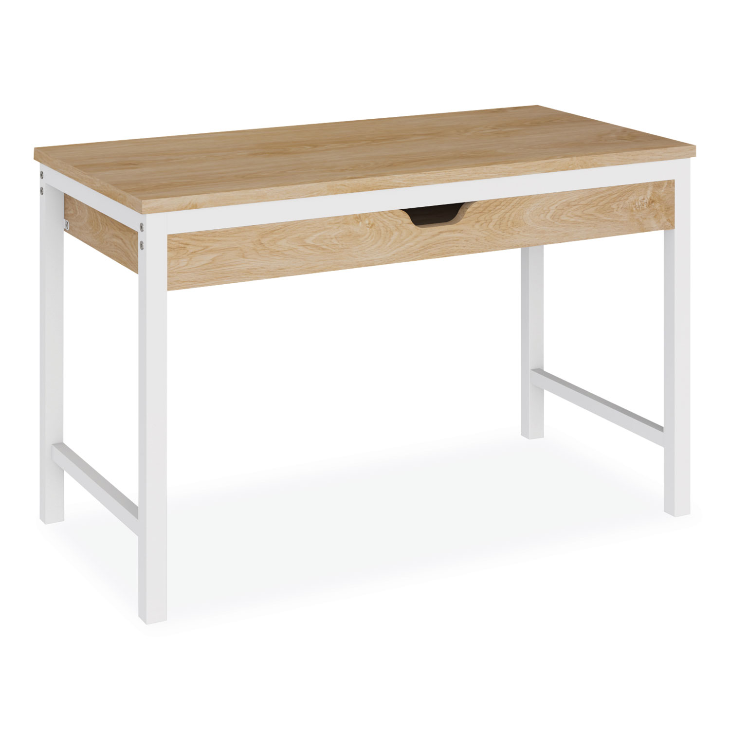 18.9 in. White 2 Drawer Writing Desk with Storage
