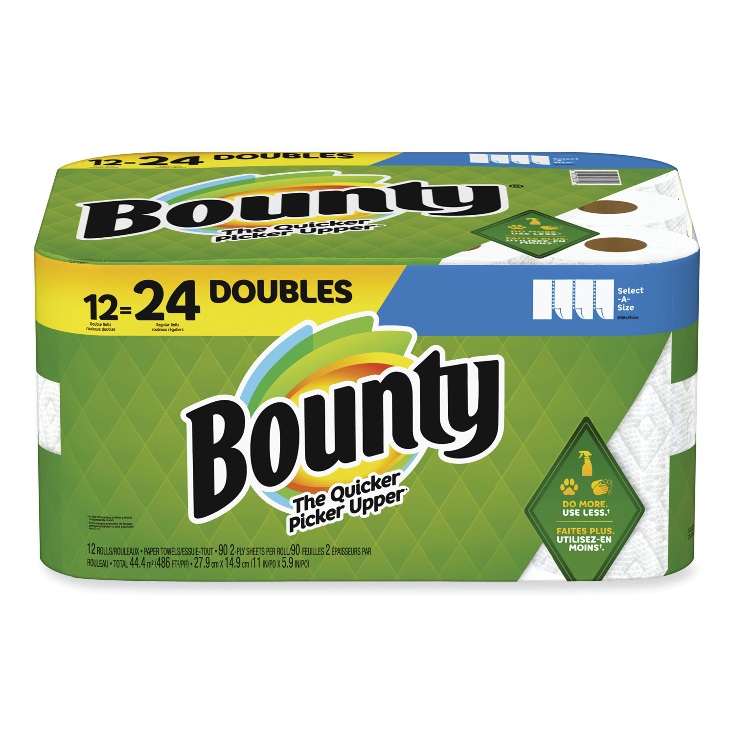 Bounty Select-A-Size Paper Towels, 1 Double Roll, White, 90 Sheets Per Roll