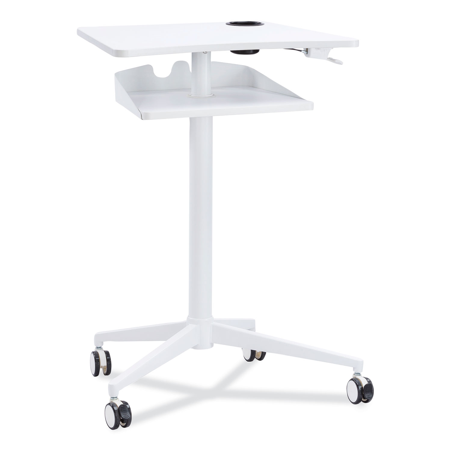 VUM Mobile Workstation, 30.75″ x 22.28″ x 36.12″ to 48.25″, White