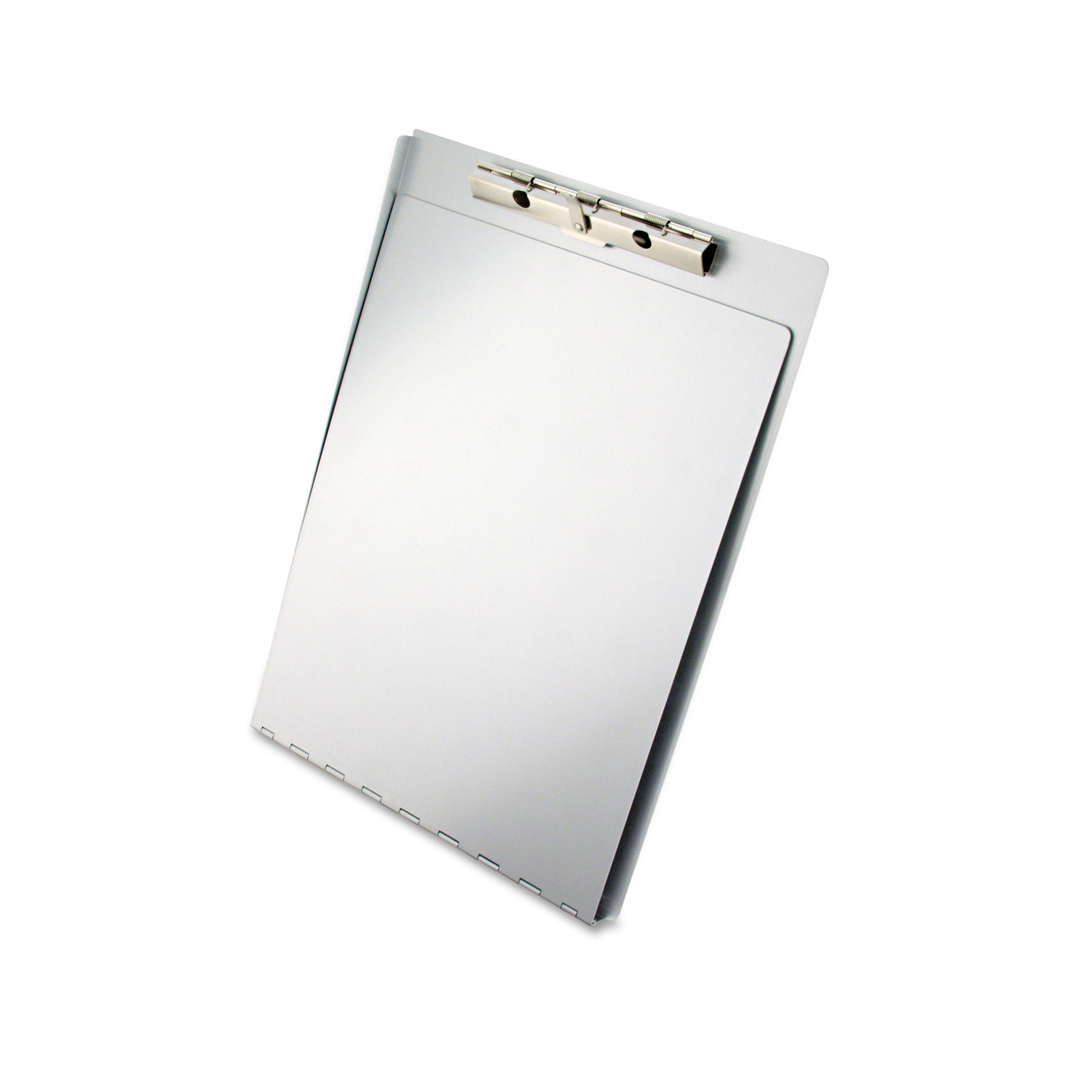 Aluminum Clipboard w/Writing Plate, 1/2 Clip Cap, 8 1/2 x 12 Sheets, Silver
