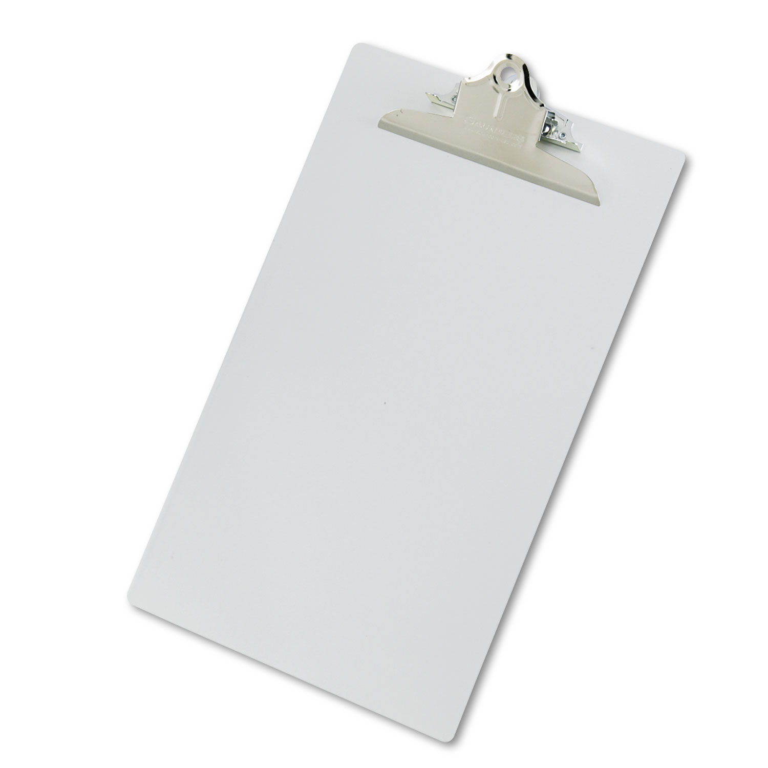 Aluminum Clipboard w/High-Capacity Clip, 1" Clip Cap, 8 1/2 x 14 Sheets, Silver