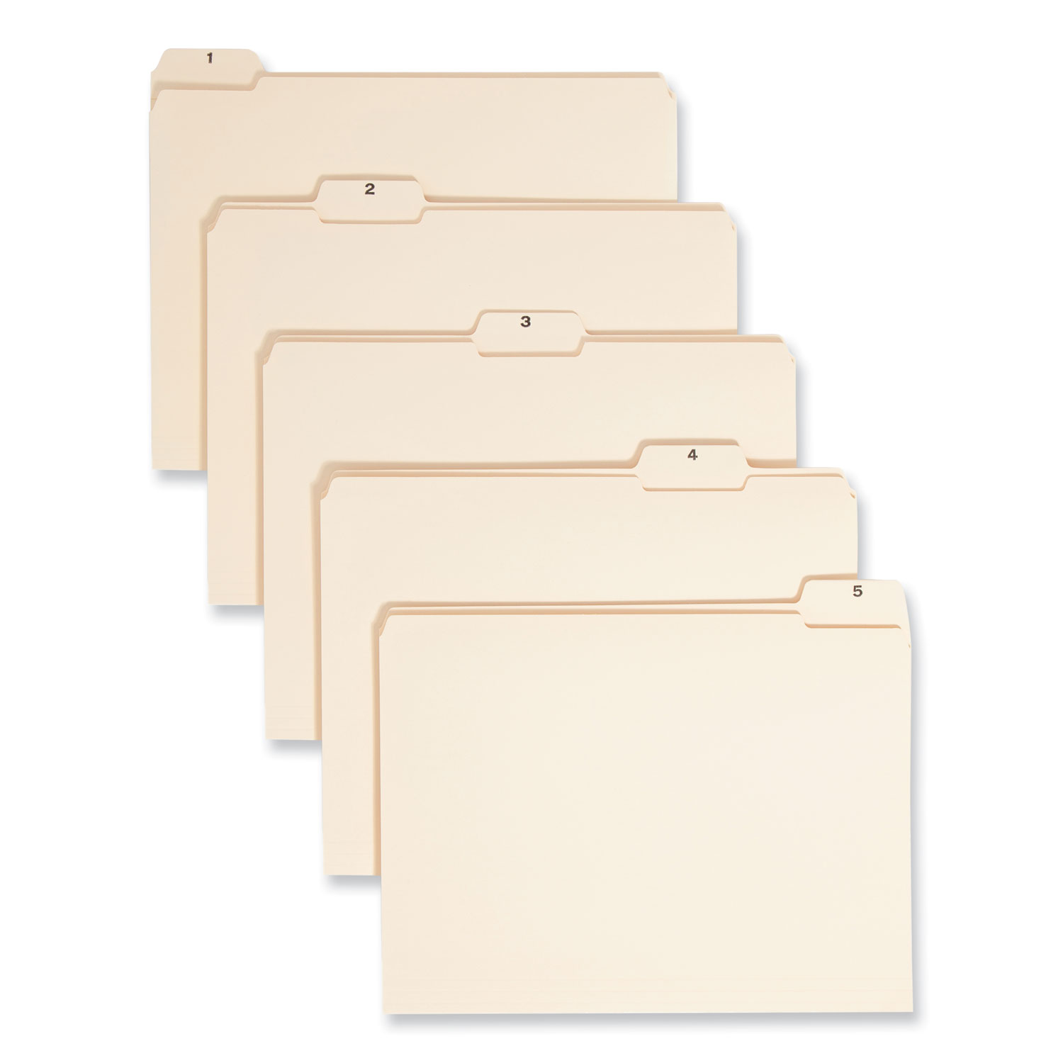 Indexed File Folder Sets, 1/5-Cut Prelabeled Tabs: 1 to 31, Letter Size, 0.75″ Expansion, Manila, 31/Set