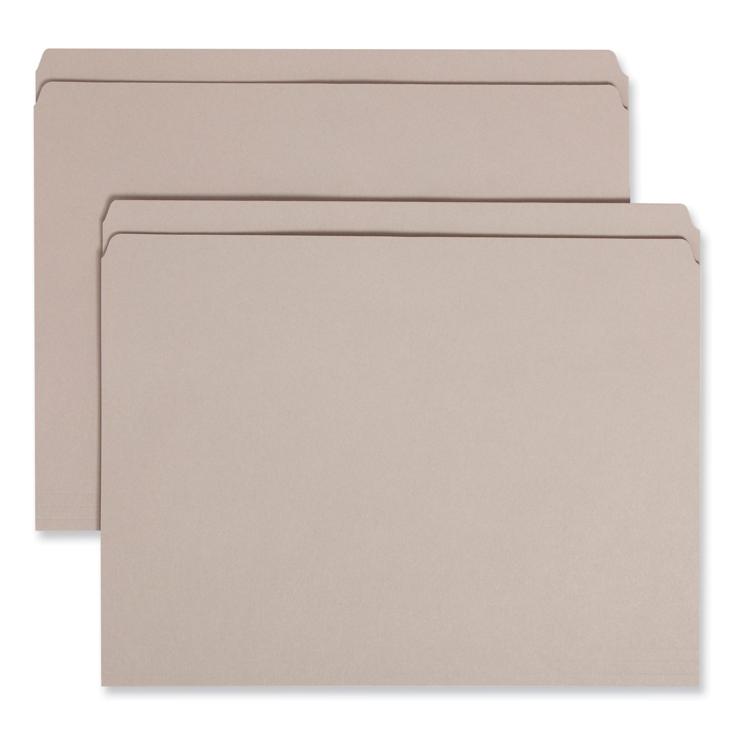 Reinforced Top Tab Colored File Folders, Straight Tabs, Letter Size, 0.75" Expansion, Gray, 100/Box