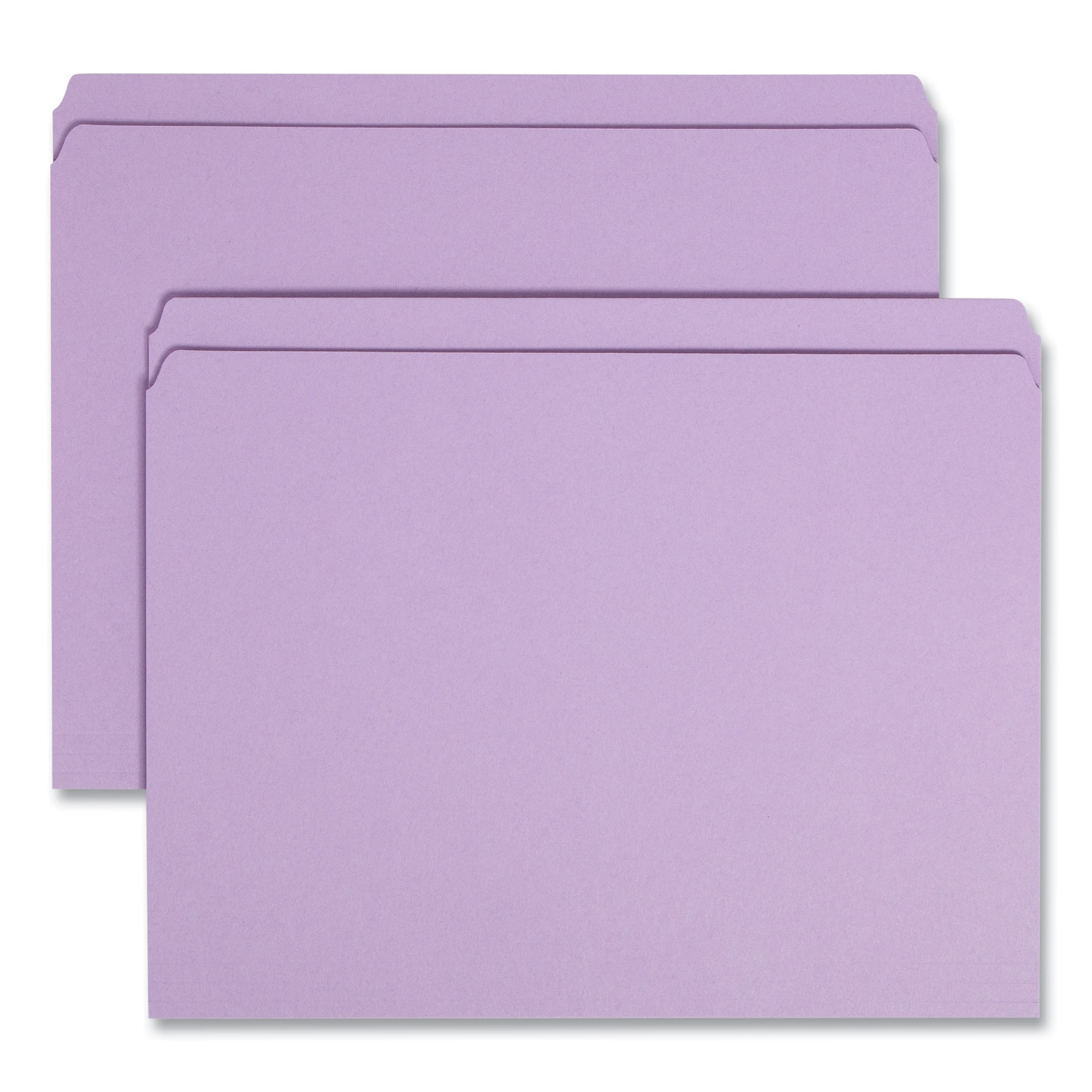 Reinforced Top Tab Colored File Folders, Straight Tabs, Letter Size, 0.75" Expansion, Lavender, 100/Box SMD12410