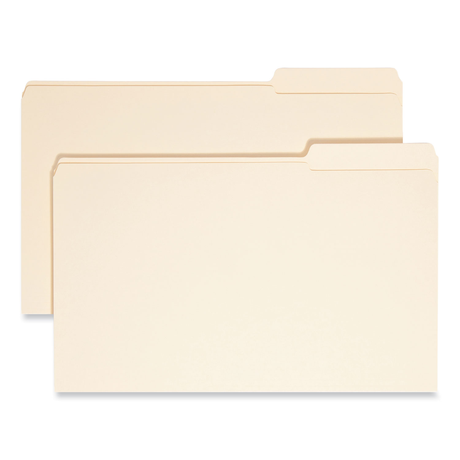 Reinforced Tab Manila File Folders, 1/3-Cut Tabs: Right Position, Legal Size, 0.75″ Expansion, 11-pt Manila, 100/Box