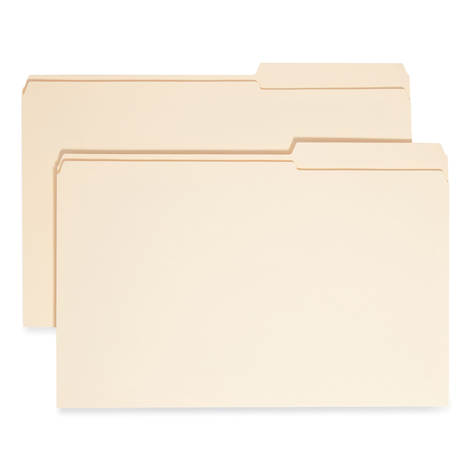 Reinforced Guide Height File Folders, 2/5-Cut Tabs: Right Position, Legal Size, 0.75″ Expansion, Manila, 100/Box