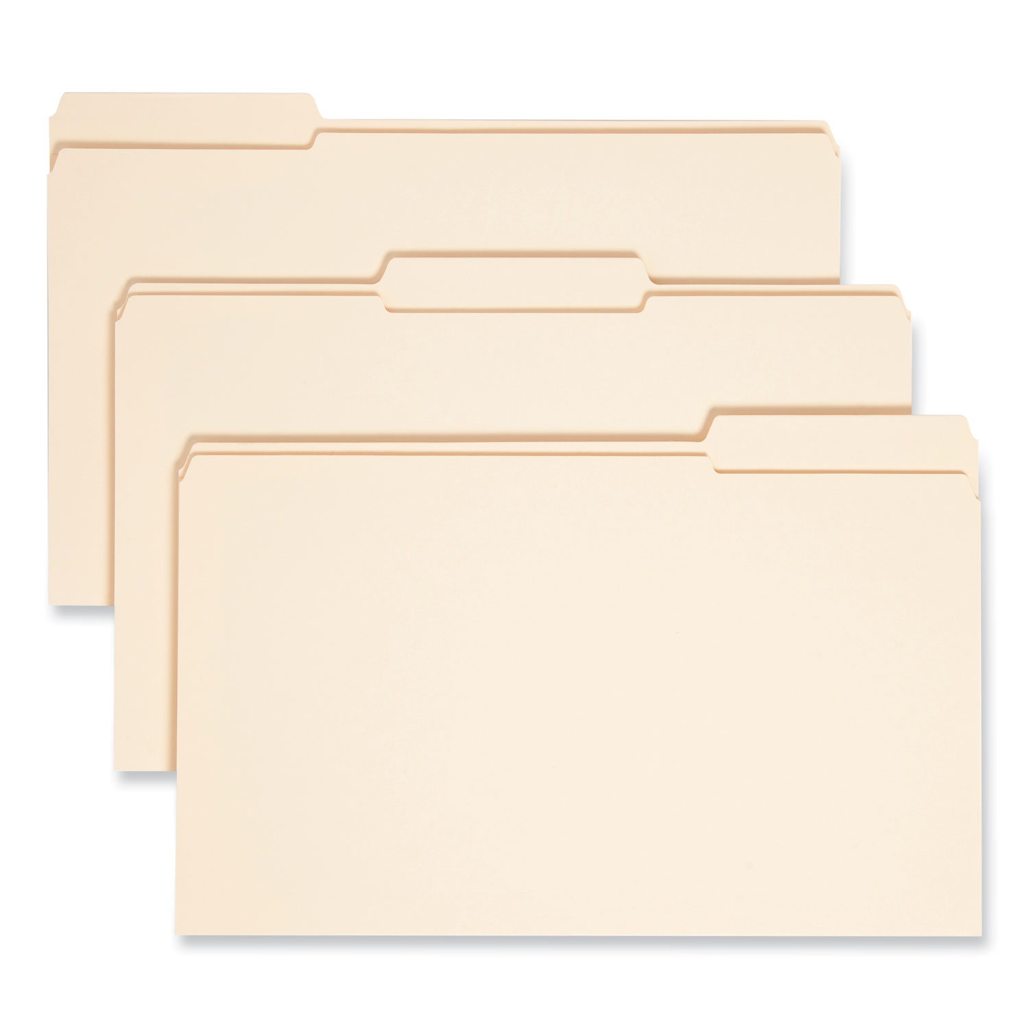 Expandable Heavyweight File Folders, 1/3-Cut Tabs: Assorted, Legal Size, 1.5″ Expansion, Manila, 50/Box