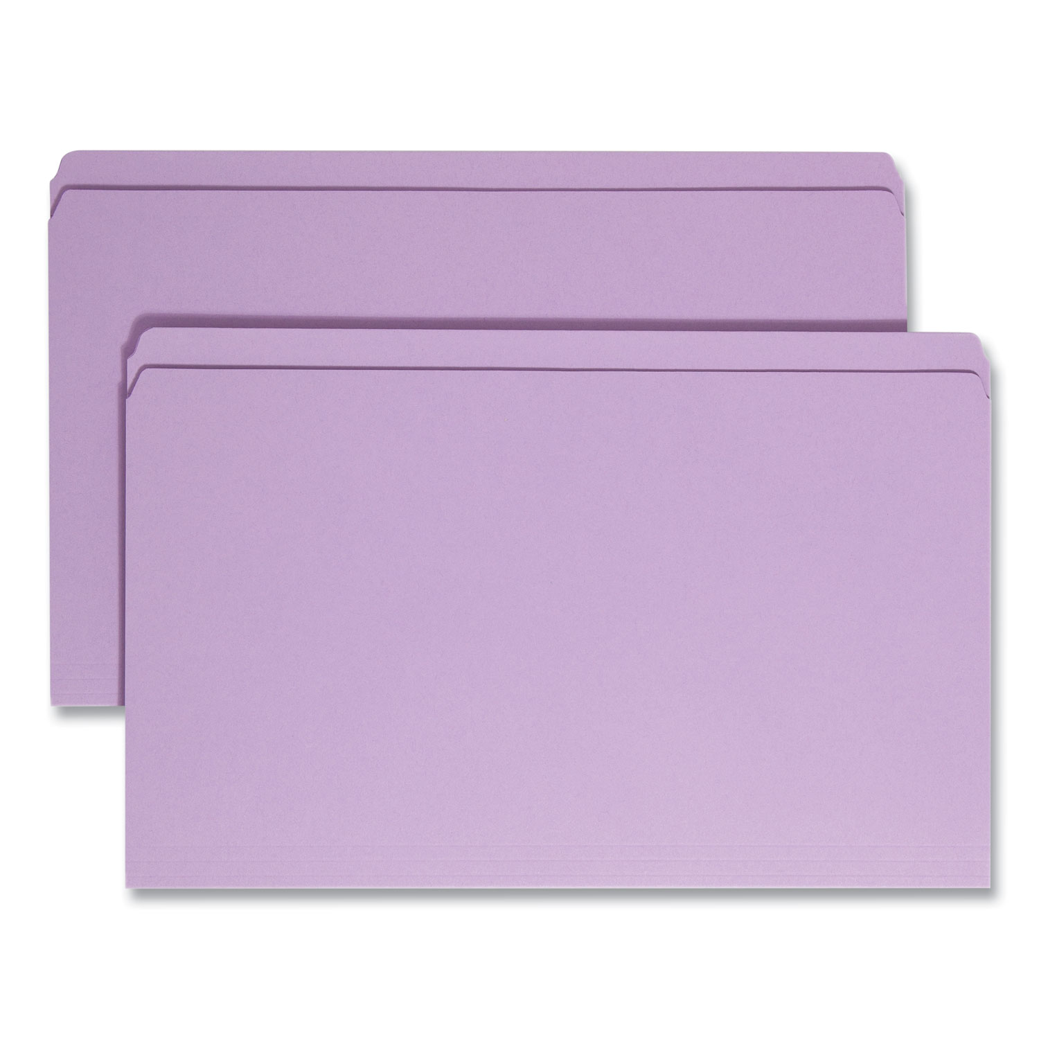 Reinforced Top Tab Colored File Folders, Straight Tabs, Letter Size, 0.75  Expansion, Lavender, 100/Box