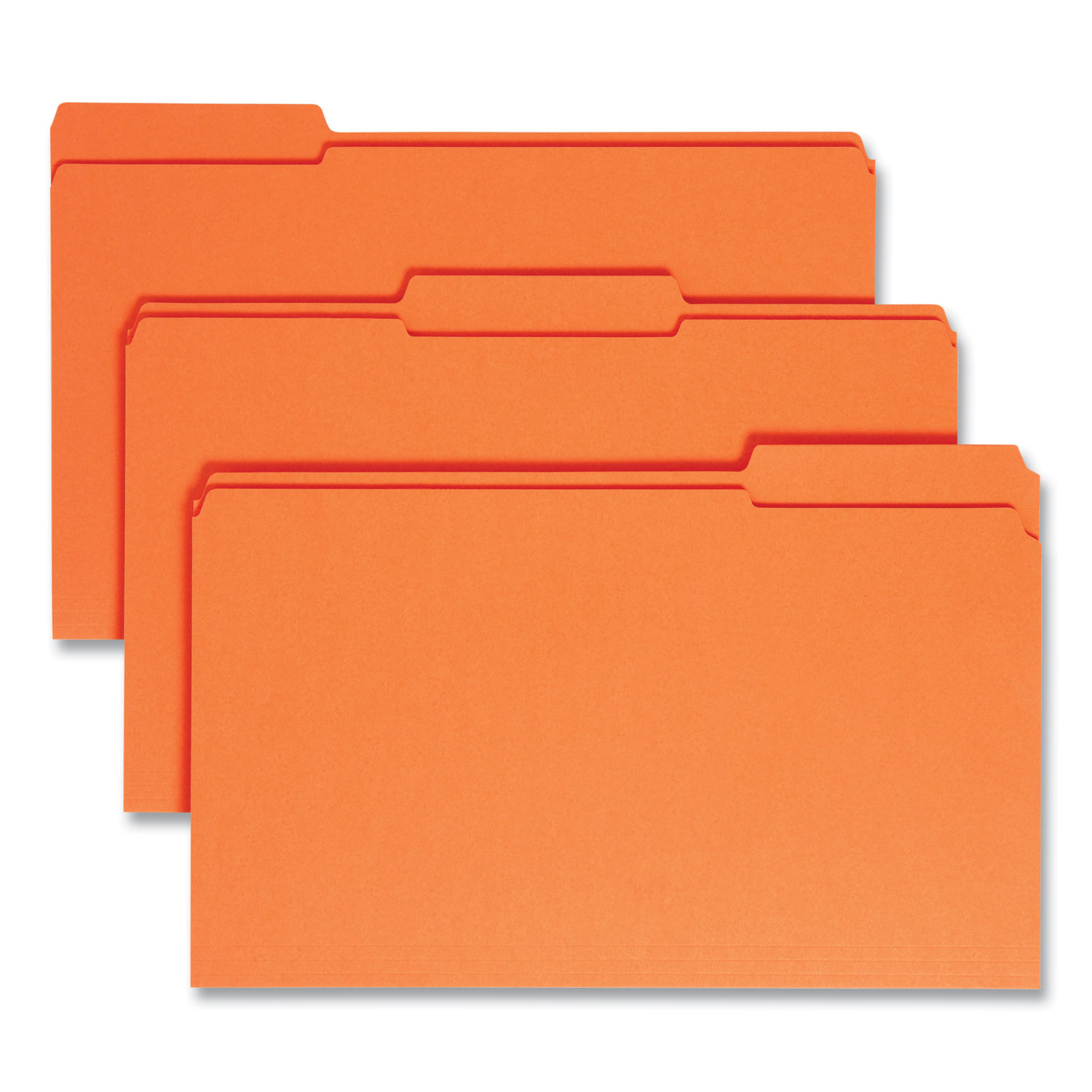 Reinforced Top Tab Colored File Folders, 1/3-Cut Tabs: Assorted, Legal Size, 0.75″ Expansion, Orange, 100/Box