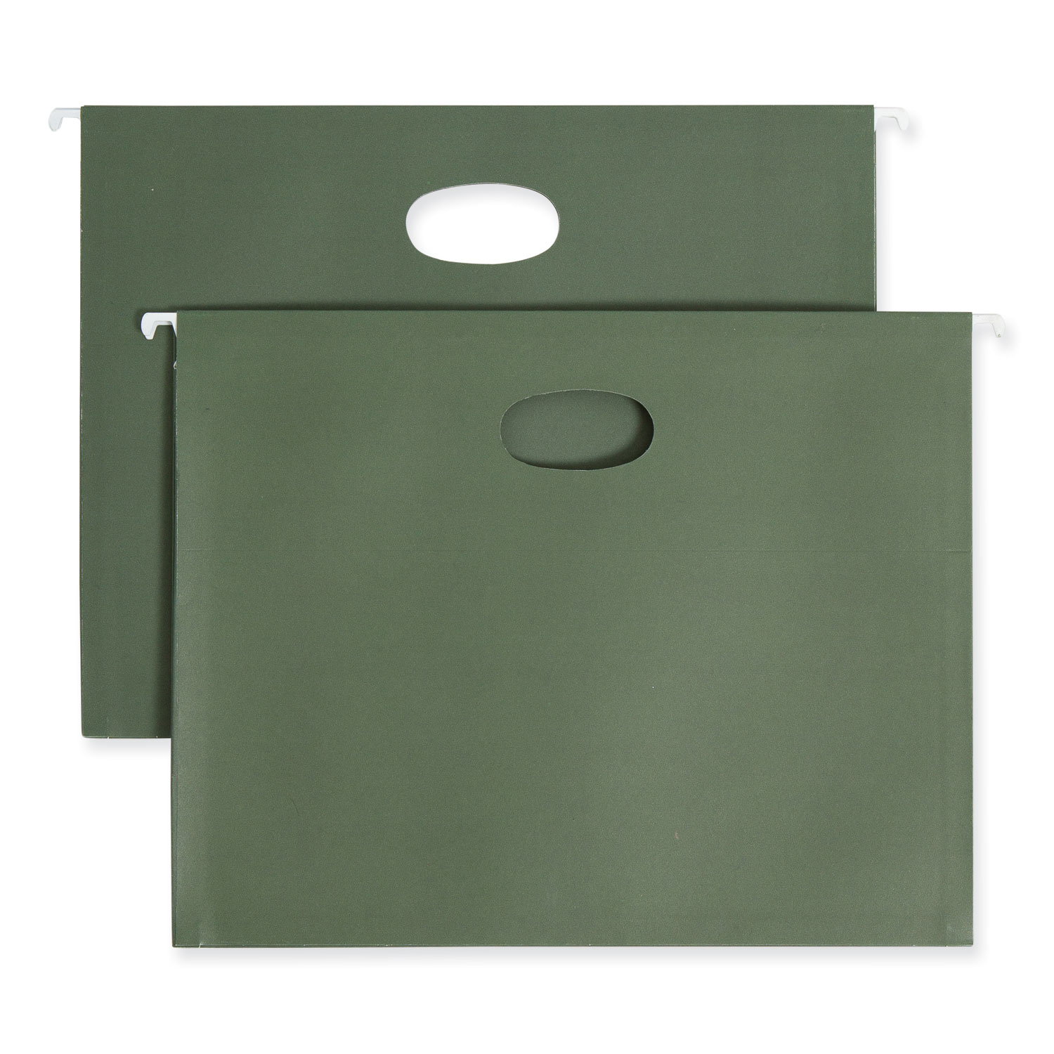 Hanging Pockets with Full-Height Gusset, 1 Section, 1.75″ Capacity, Letter Size, Straight Tabs, Standard Green, 25/Box