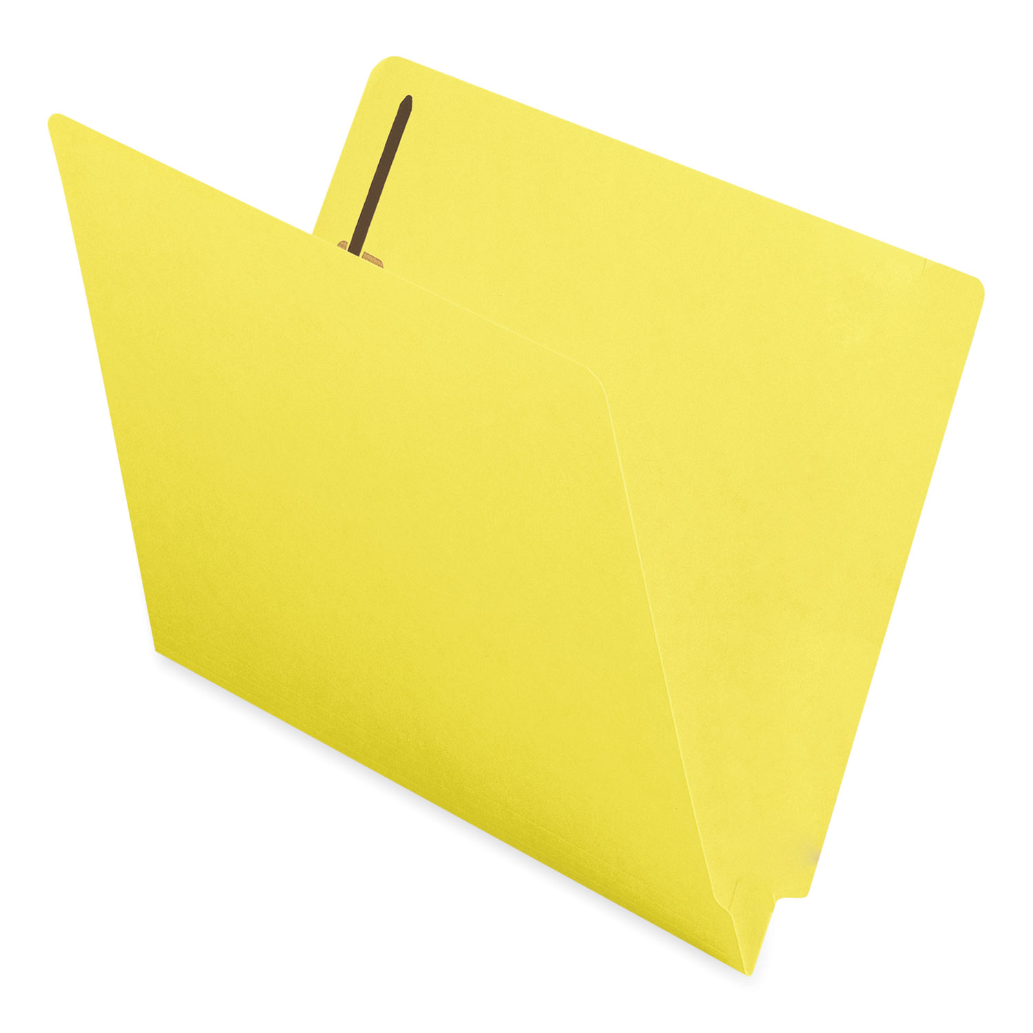 Heavyweight Colored End Tab Fastener Folders, 0.75″ Expansion, 2 Fasteners, Letter Size, Yellow Exterior, 50/Box