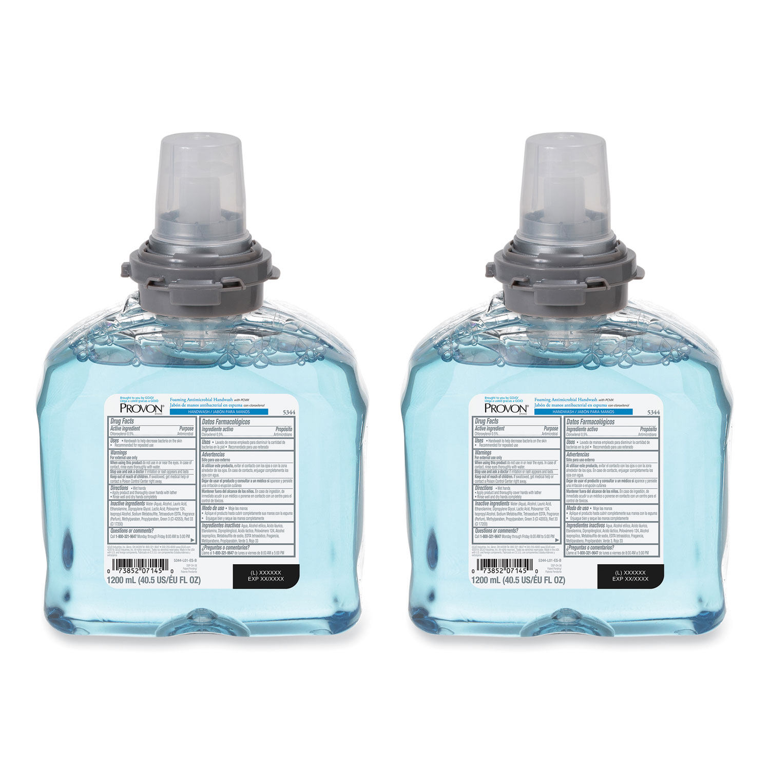 Foaming Antimicrobial Handwash with PCMX Refill, For TFX Dispenser, Floral Scent, 1,200 mL, 2/Carton