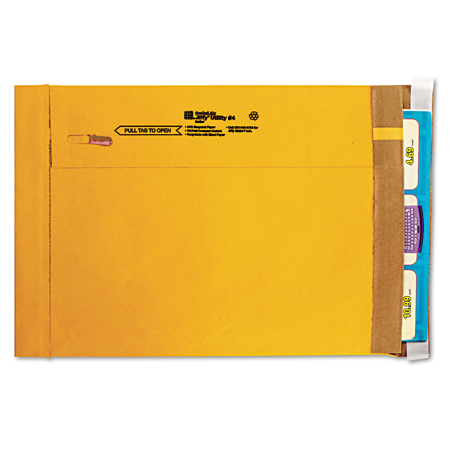 Utility Self Seal Mailer, #4, 9 1/2 x 13 1/4, Natural Kraft, 100/Carton