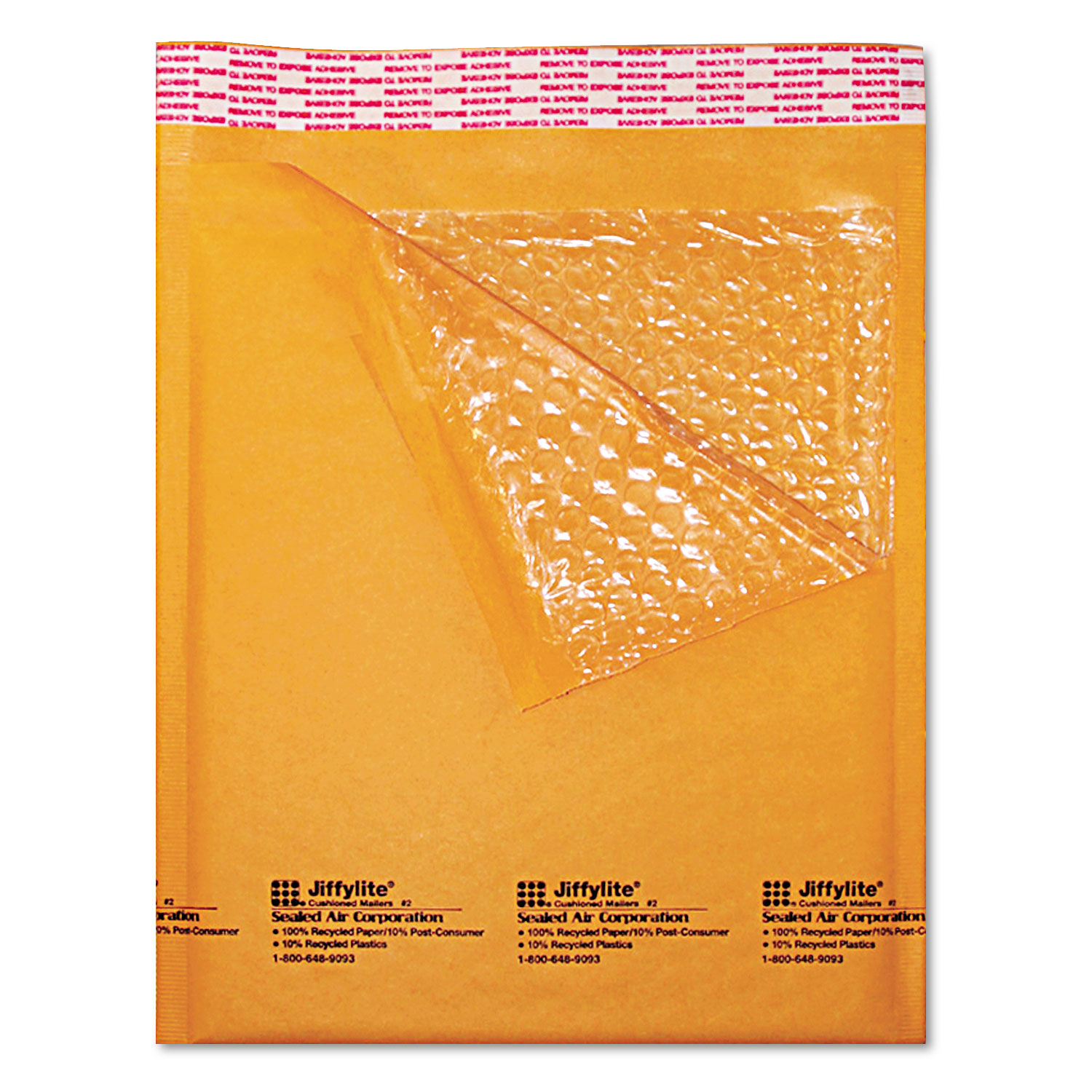  Sealed Air 100430480 Jiffylite Self-Seal Bubble Mailer, #5, Barrier Bubble Lining, Self-Adhesive Closure, 10.5 x 16, Golden Brown Kraft, 10/Pack (SEL16202) 