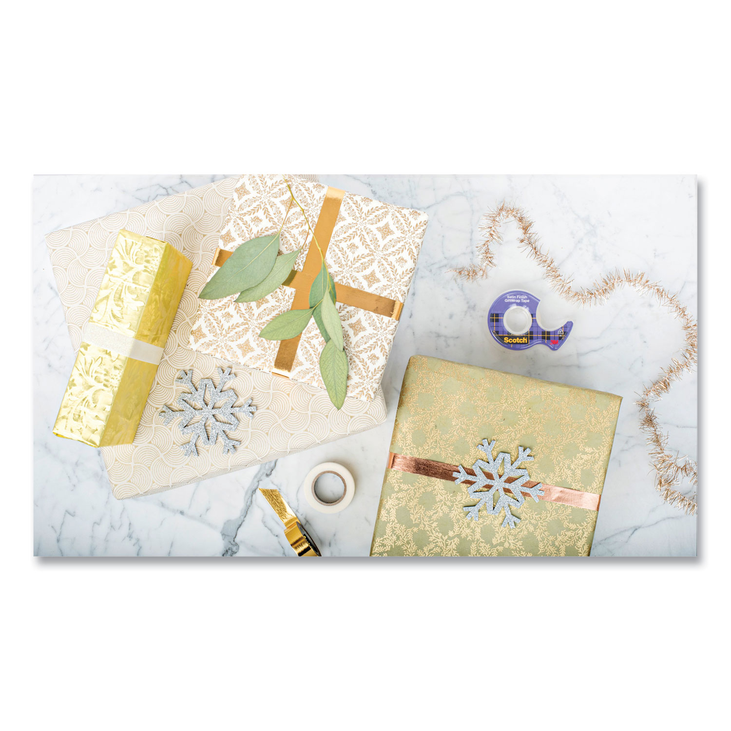 Holiday Gift Wrapping Pack, Assorted Tapes Plus Scissors/Kit - Zerbee