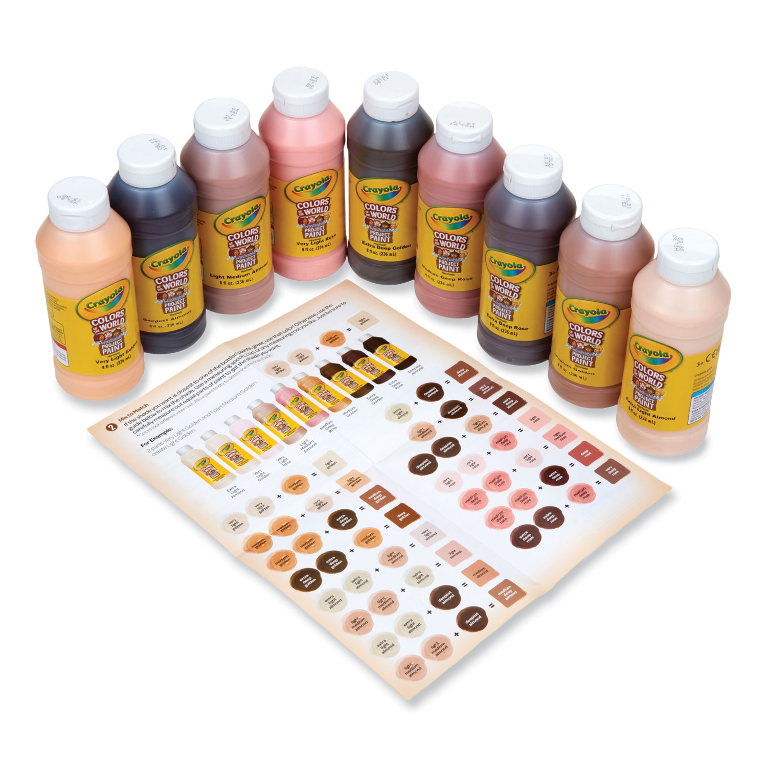 Spill Proof Washable Paints, 5 Colors, 1.4 oz Cups, 5 Sets/Carton