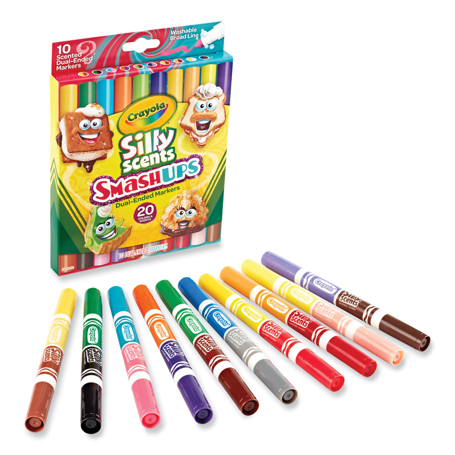 Silly Scents Smash Up Dual Ended Markers, Broad Tip, Assorted, 10/Pack -  mastersupplyonline