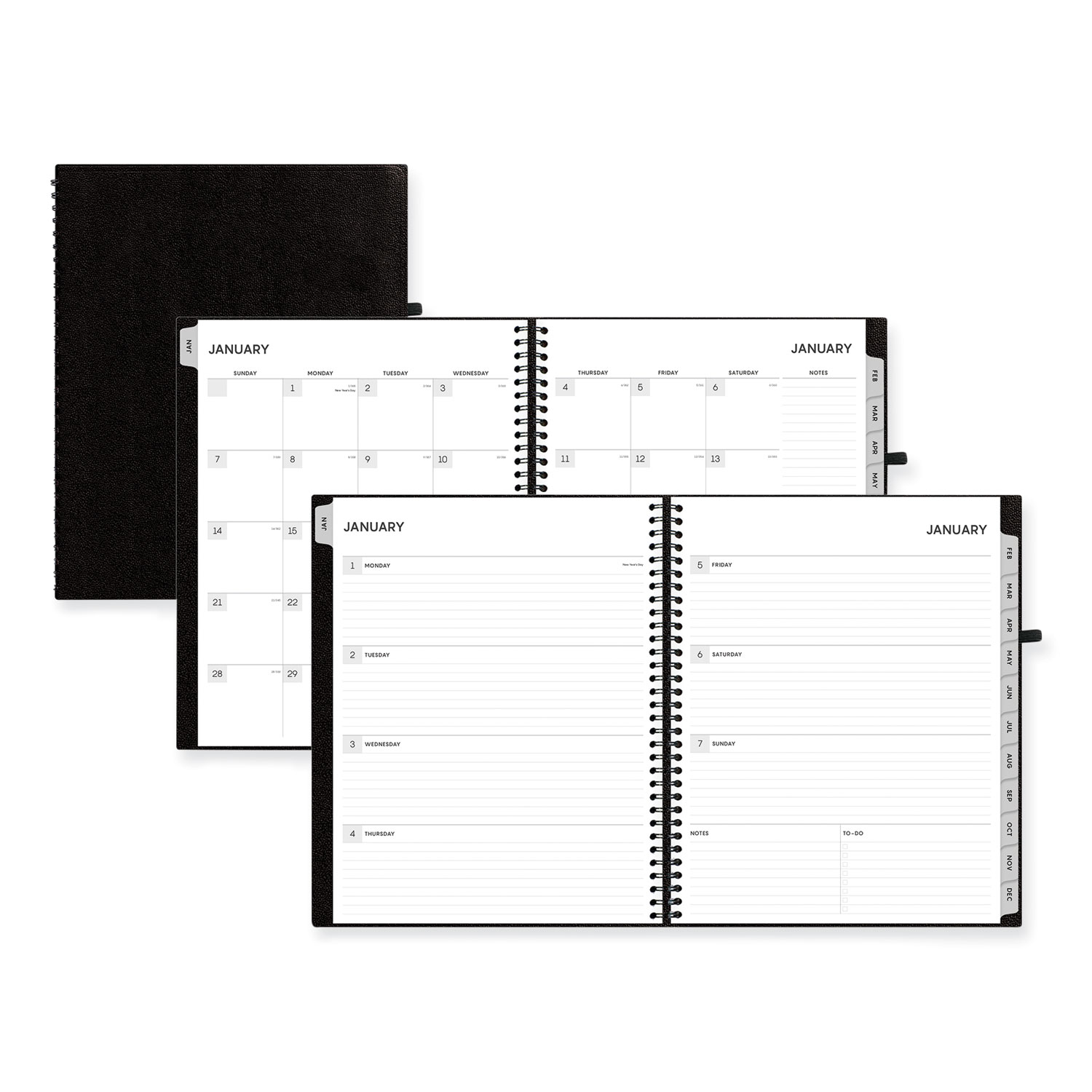 Aligned Weekly/Monthly Planner, 11 x 8.5, Black Cover, 12-Month (Jan to  Dec): 2024 - Reliable Paper