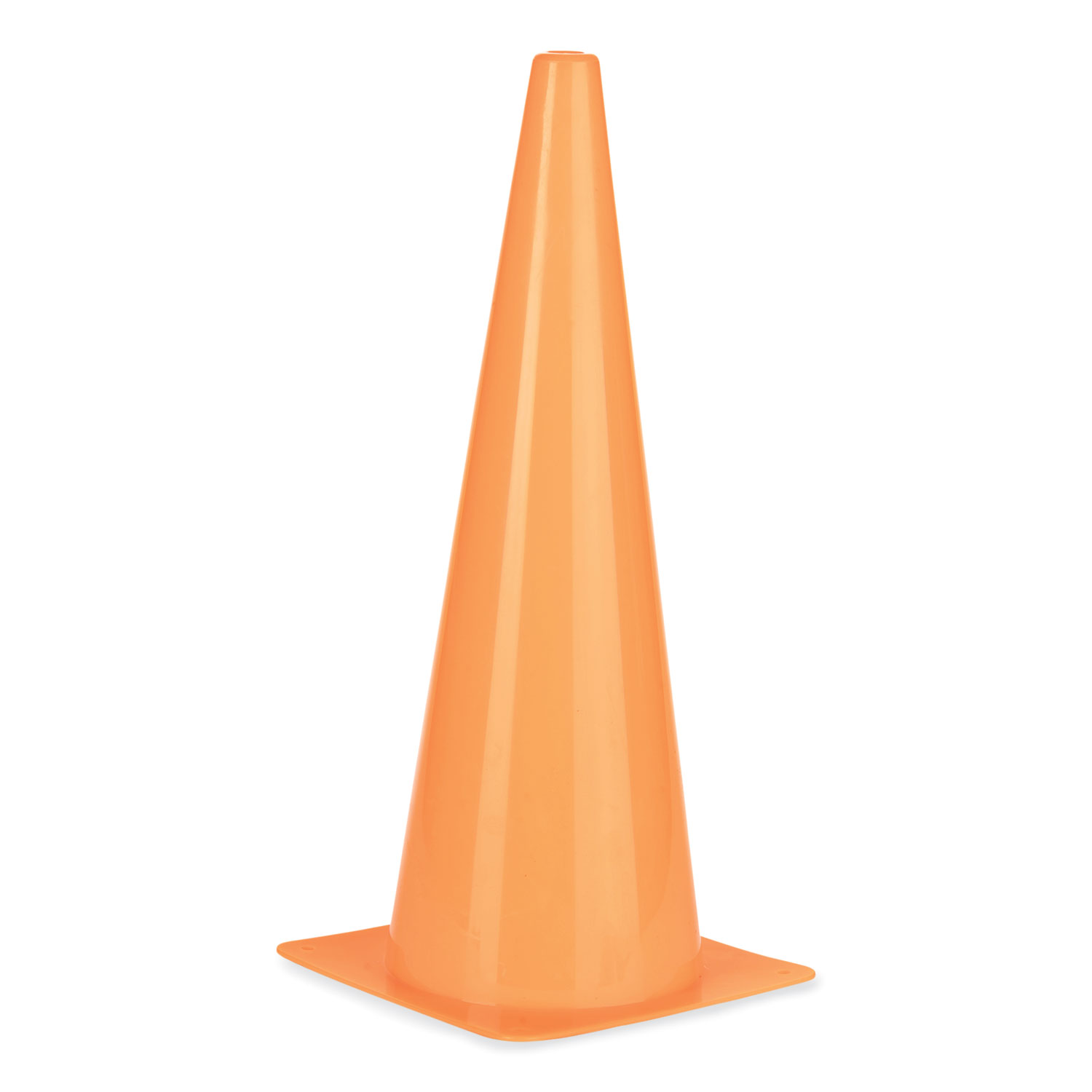 High-Visibility Plastic Cones, 18″ Tall, Florescent Orange, 8″ x 8″ Base