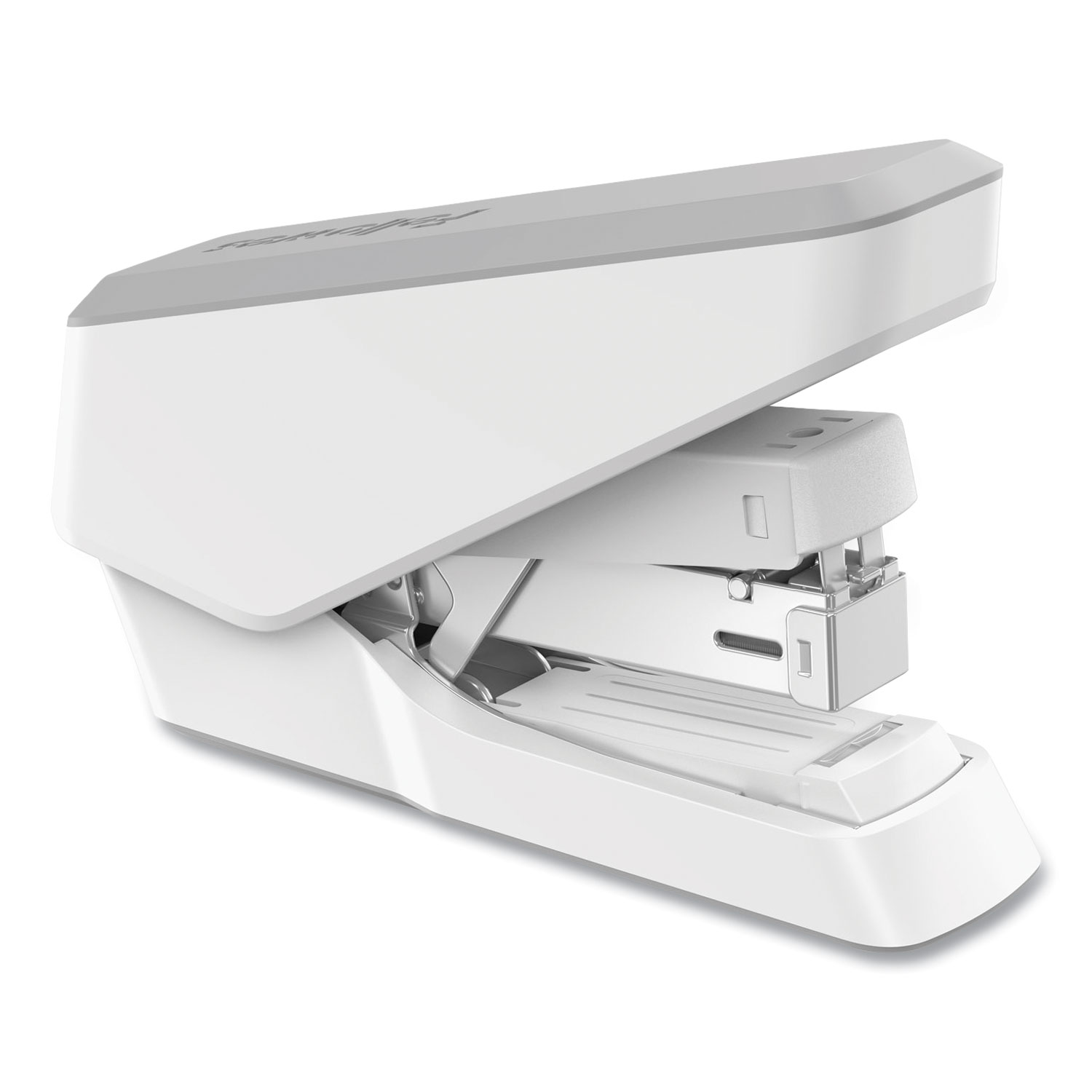 LX860 EasyPress Half Strip Stapler with Antimicrobial Protection, 40 Sheet Capacity, Gray/White